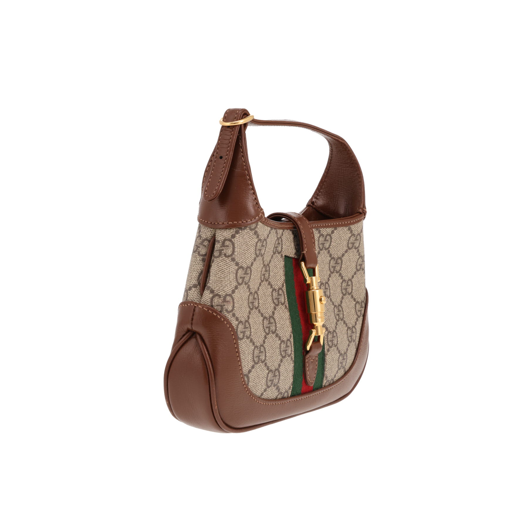 Sac bandoulière Gucci  Jackie mini  en toile sûpreme GG beige et cuir marron
