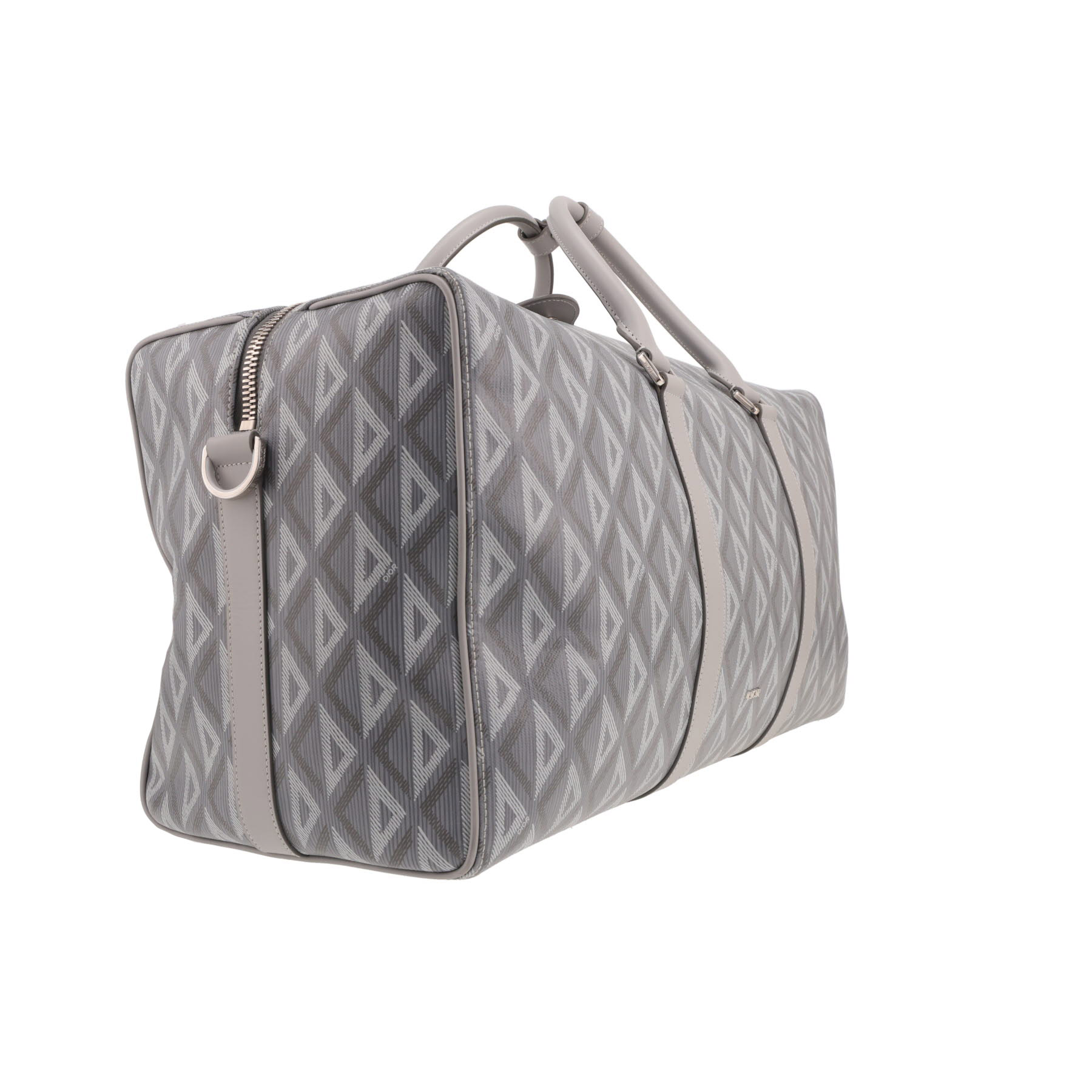Sac de voyage Dior  Lingot 50 en toile grise et cuir gris