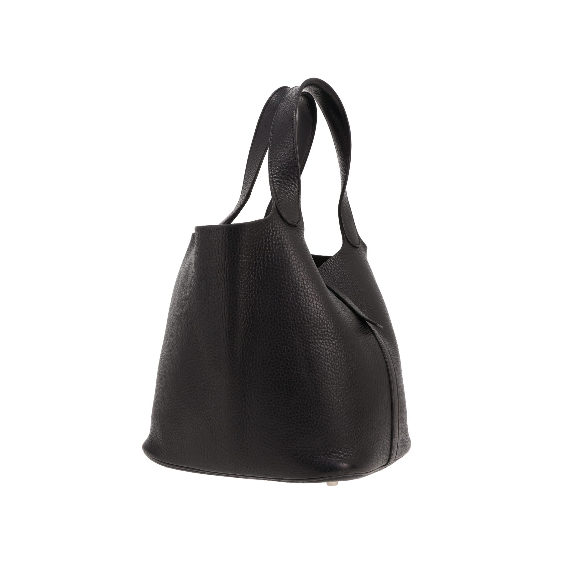 Bolso de mano Hermès  Picotin 22 cm en cuero granulado negro