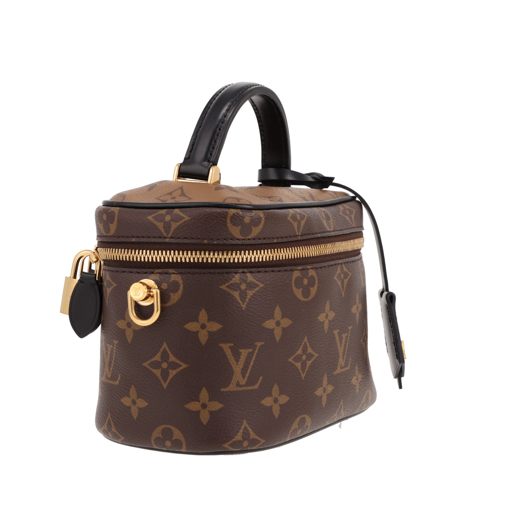 Louis Vuitton  Vanity shoulder bag  in brown monogram canvas  and black leather