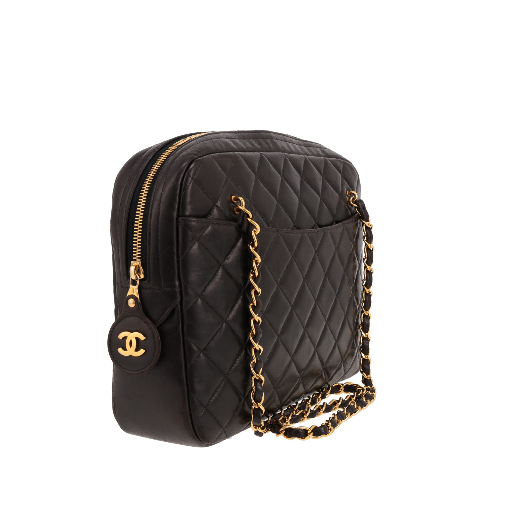 Chanel  Vintage shoulder bag  in black quilted leather
