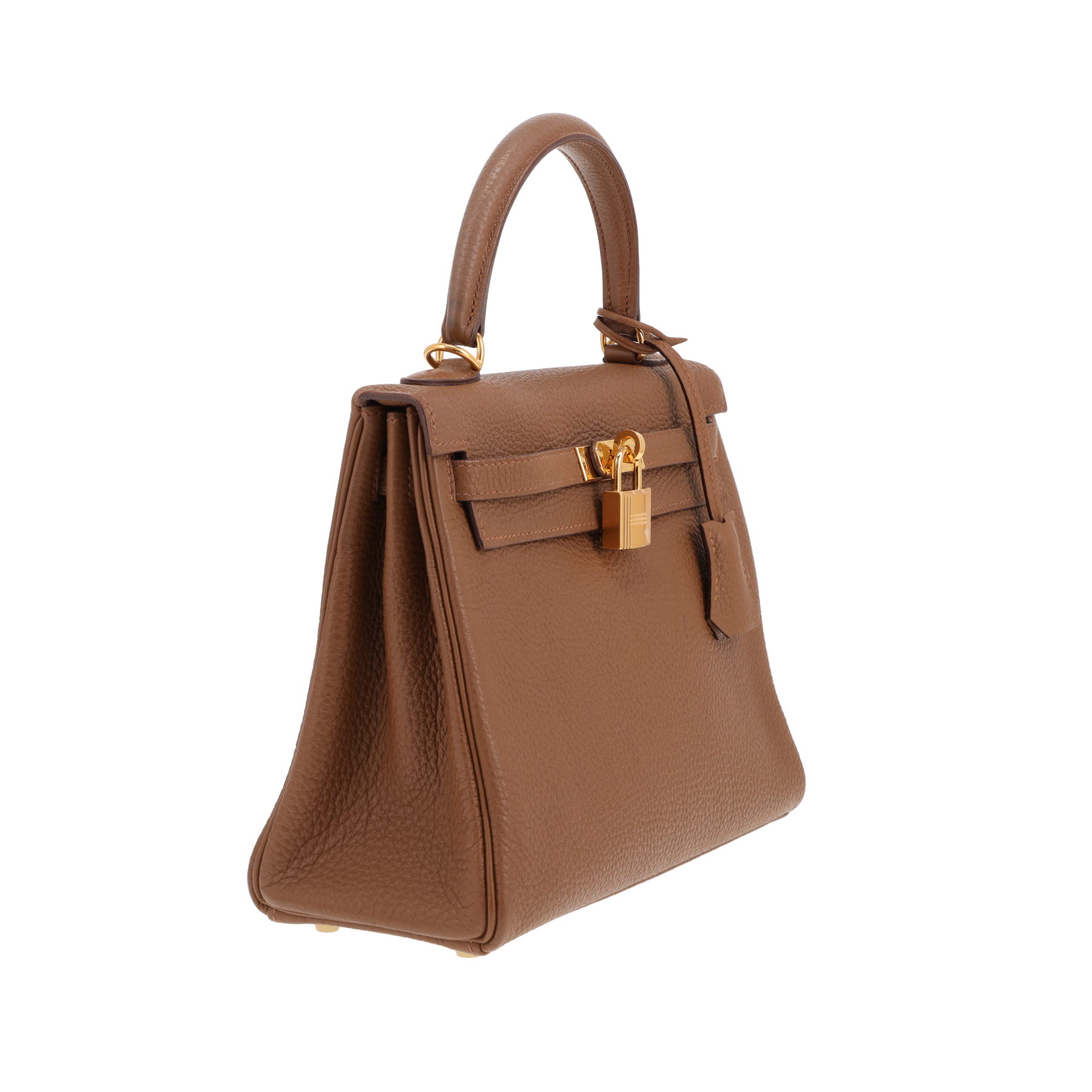 Bolso Hermès Kelly de 25 cm en piel Togo marrón