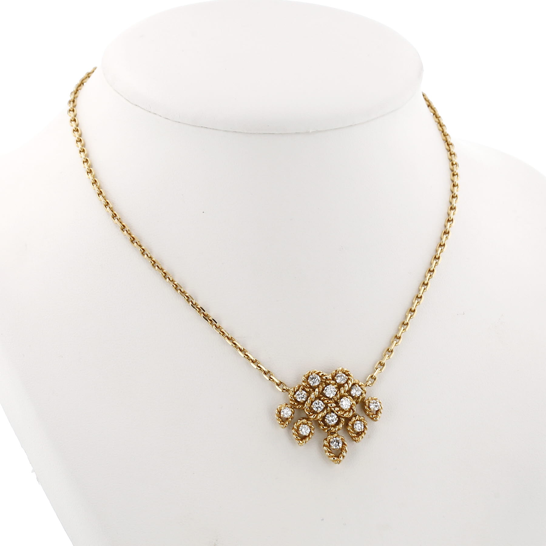 Collier années 1970 Boucheron  en or jaune et diamants