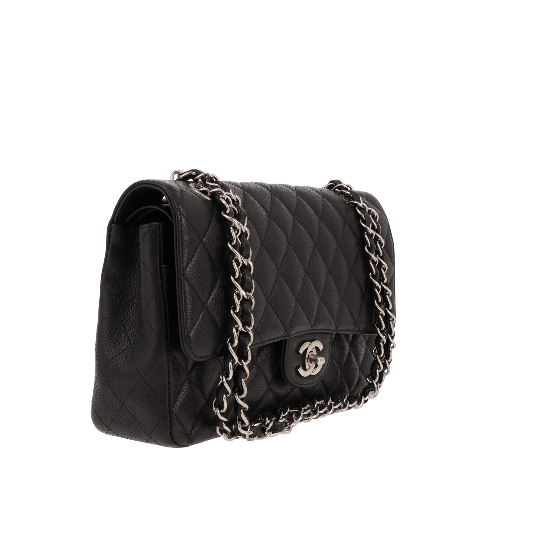 Sac à main Chanel  Timeless Classic en cuir grainé matelassé noir