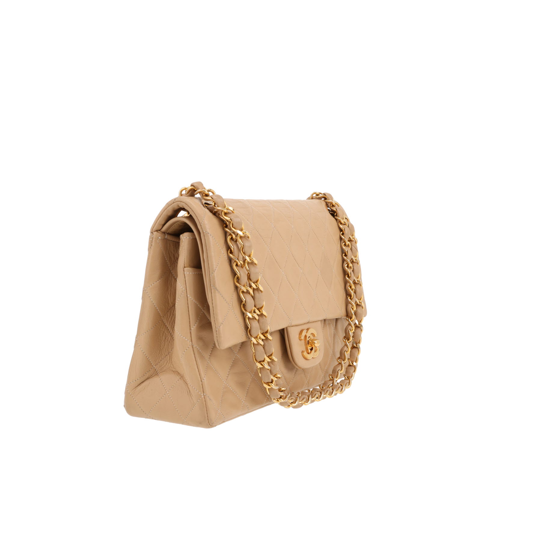 Bolso de mano Chanel  Timeless Classic en cuero acolchado beige
