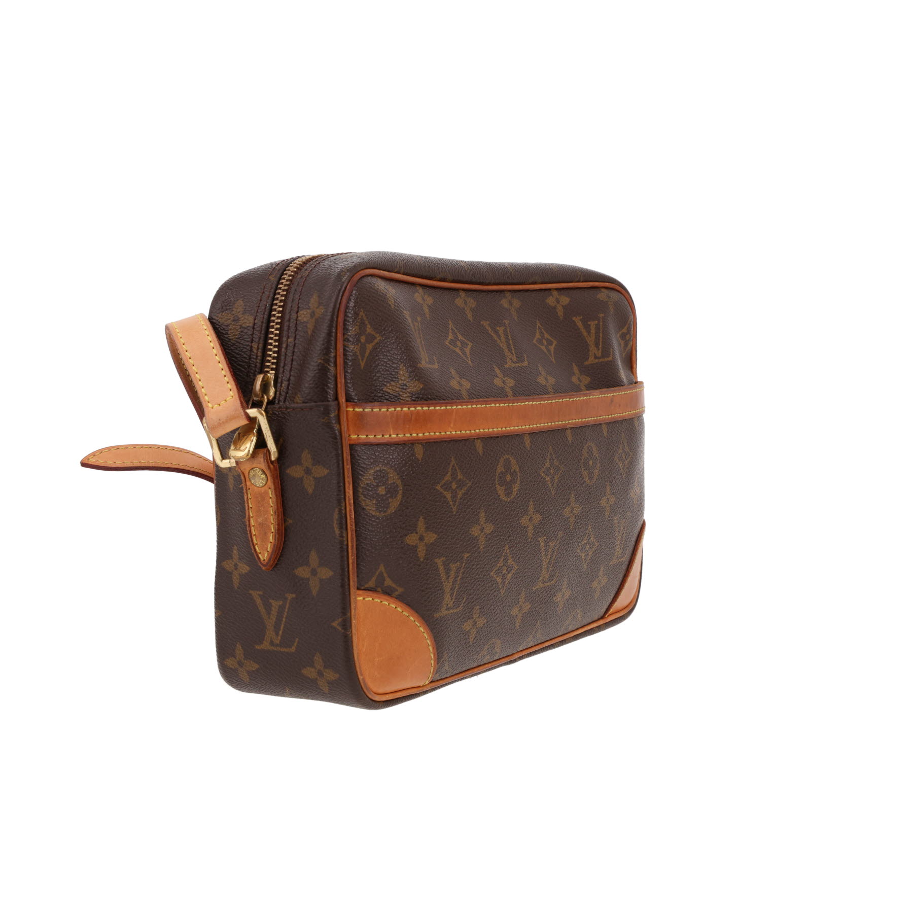 Sac bandoulière Louis Vuitton  Trocadéro en toile monogram marron et cuir naturel
