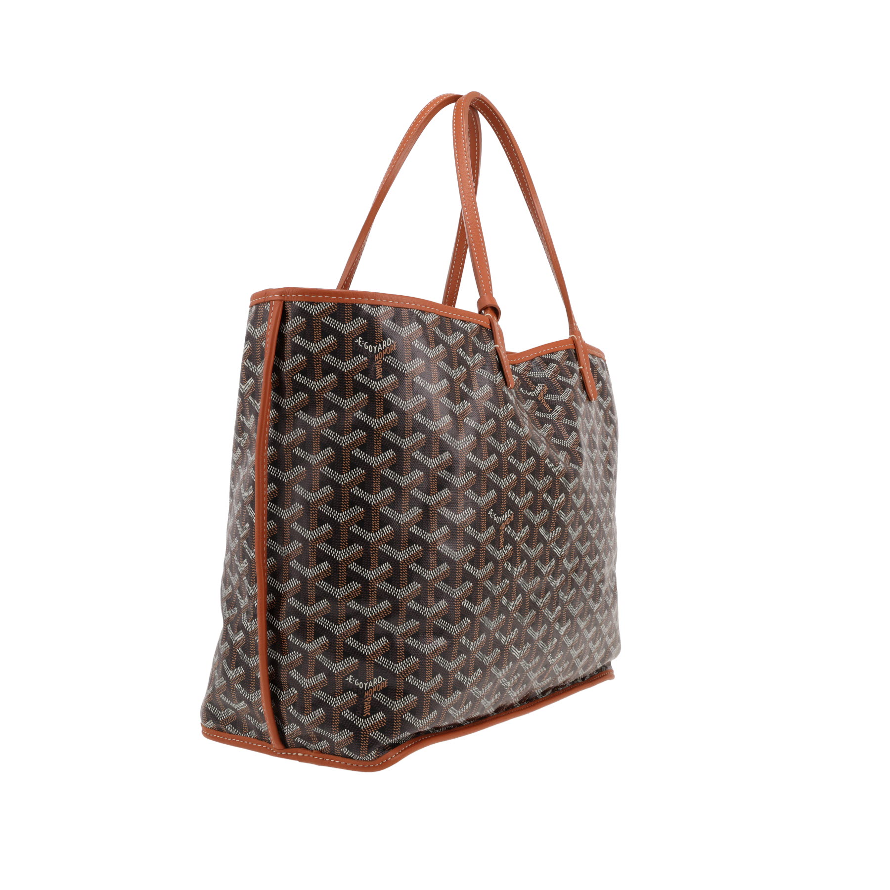 Goyard  Anjou shopping bag  in brown Goyard canvas  and brown leather