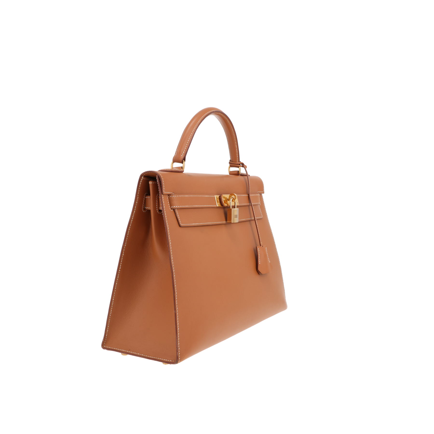 Hermès Kelly 32 cm handbag in natural gold leather