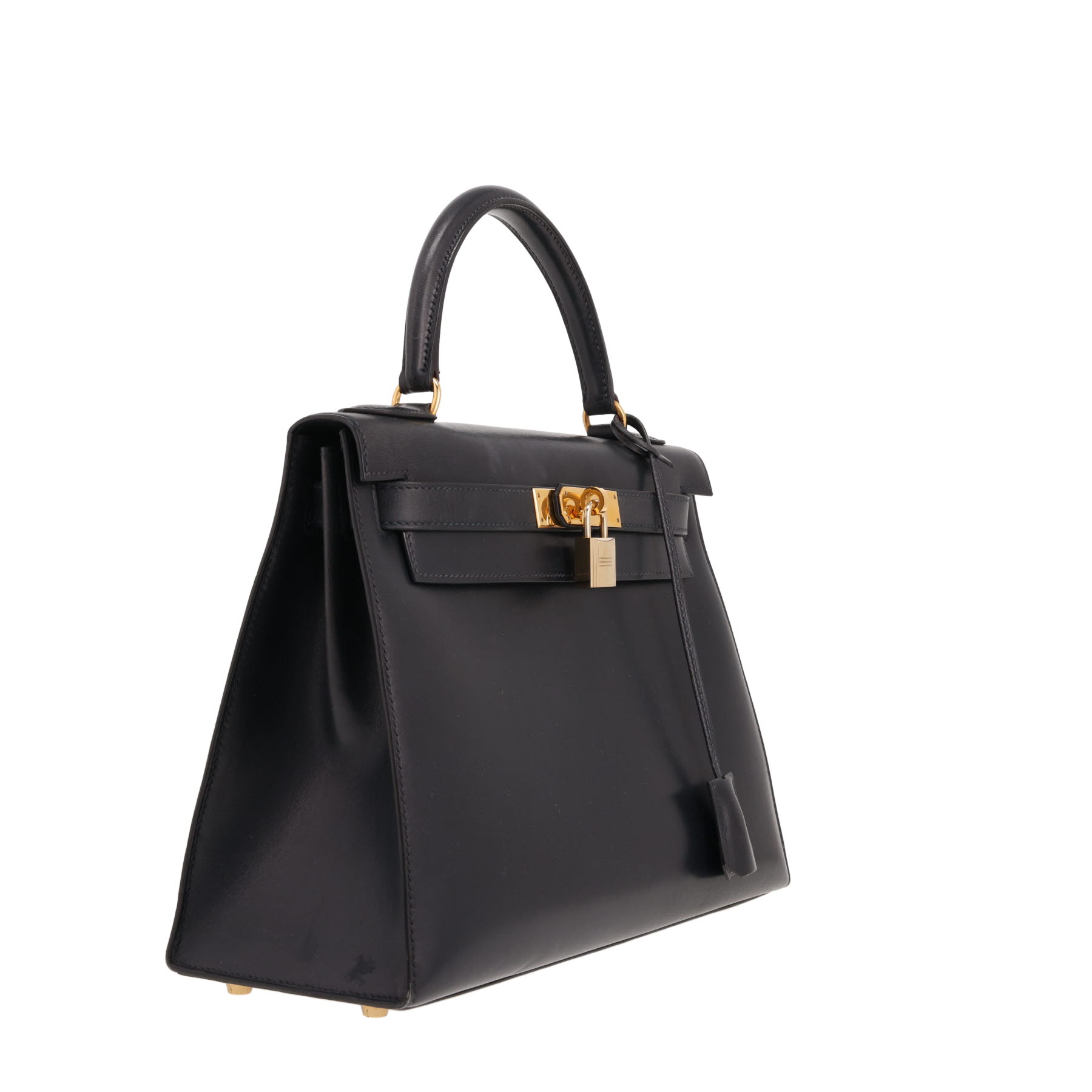 Sac à main Hermès  Kelly 28 cm en cuir box bleu-marine