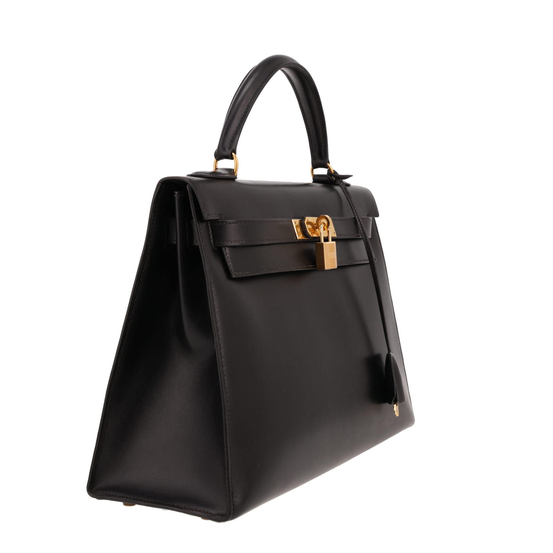 Hermès Kelly 32 cm handbag in Noir box leather