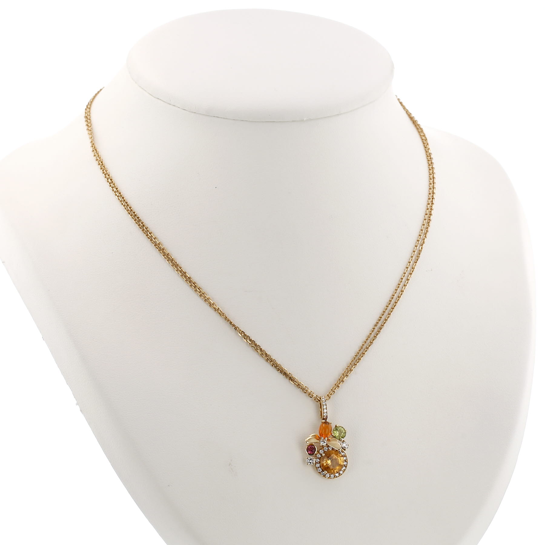 Collier Chaumet Attrape Moi Si Tu M'Aimes en or jaune, diamants et pierres de couleurs