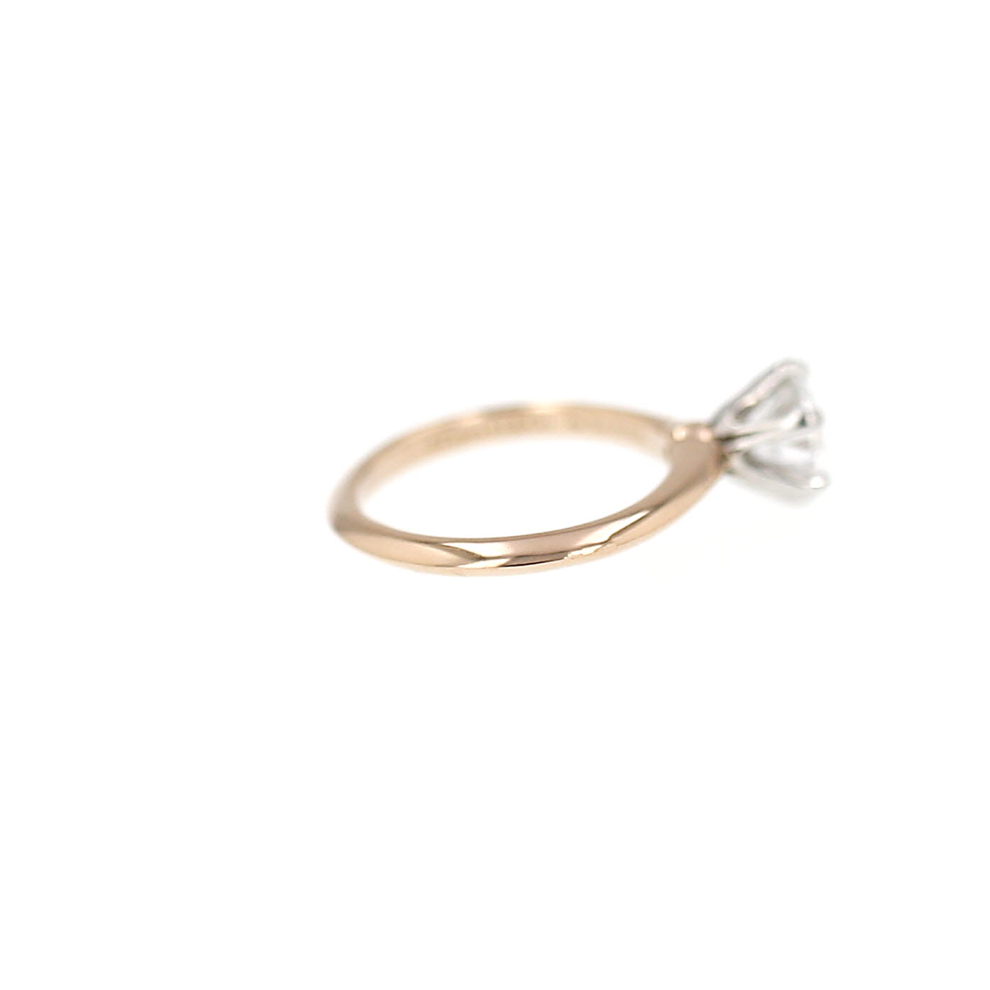 Bague solitaire Tiffany & Co Setting en or rose, platine et diamant
