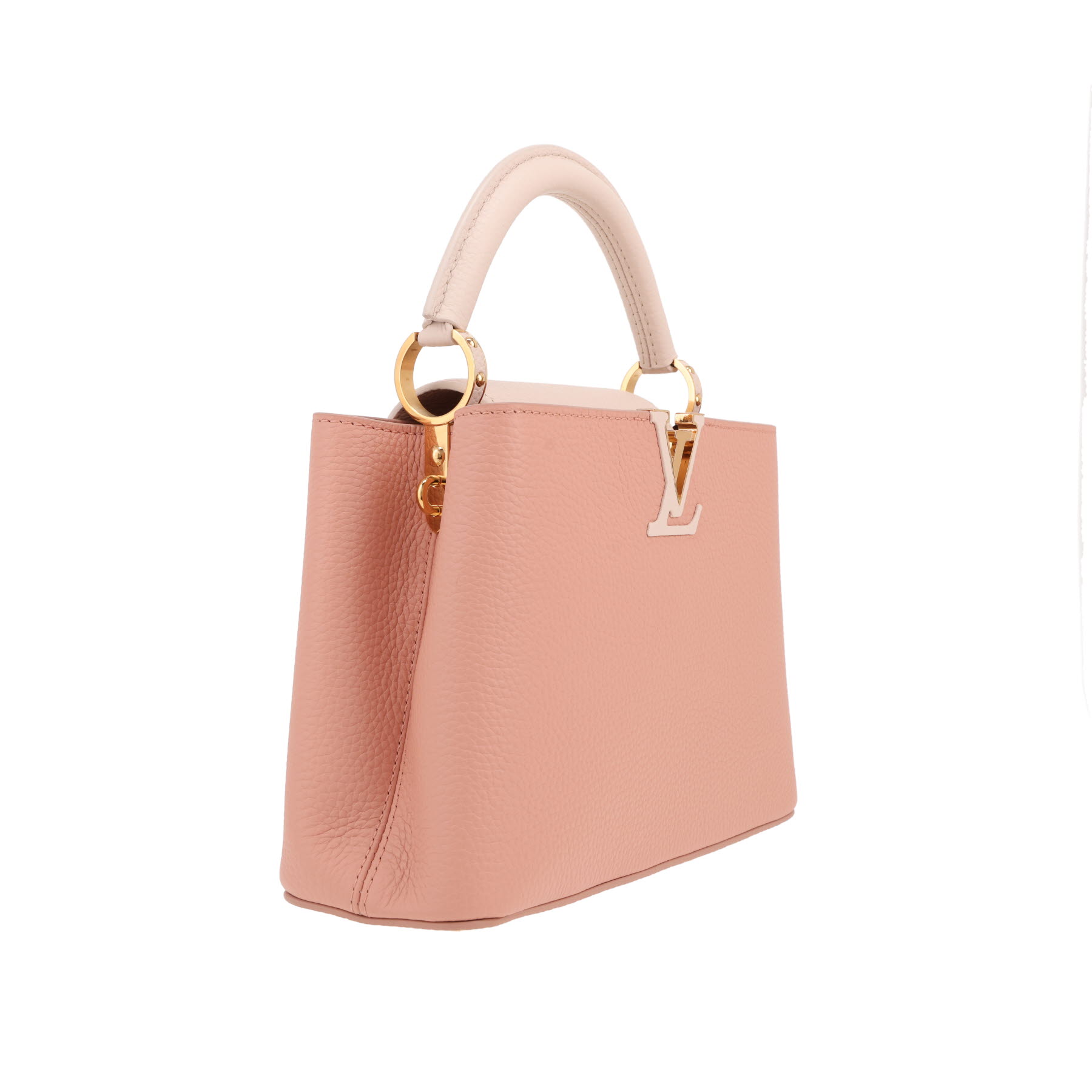 Louis Vuitton  Capucines BB handbag  in pink and beige leather taurillon clémence