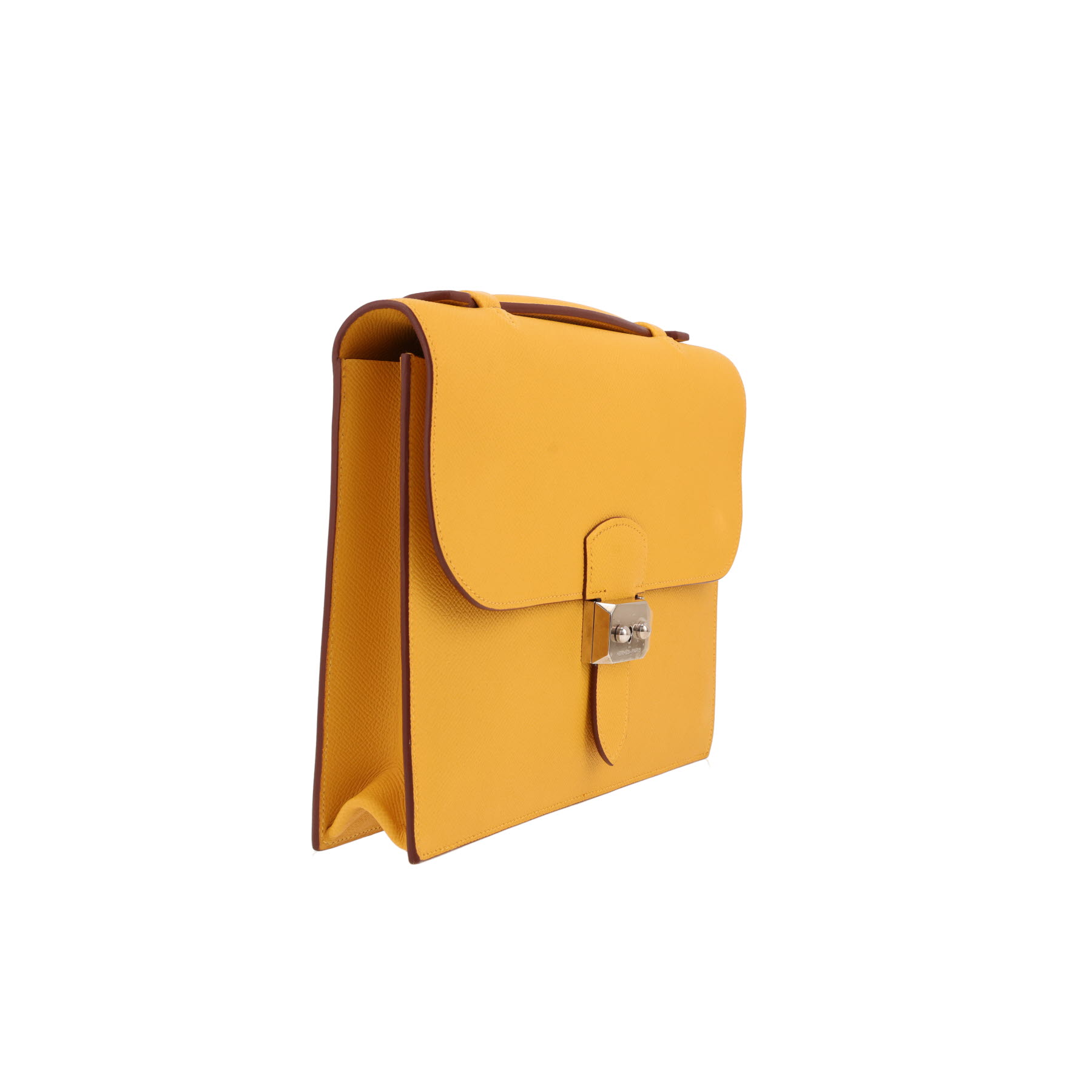 Pochette Hermès  Sac à dépêches en cuir epsom jaune