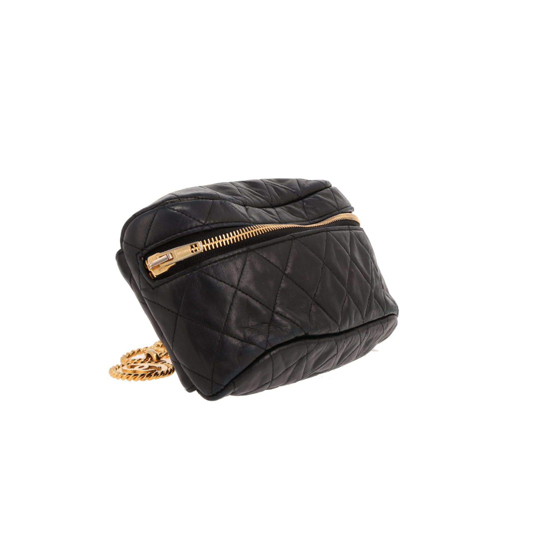 Chanel  Vintage clutch-belt  in black quilted leather
