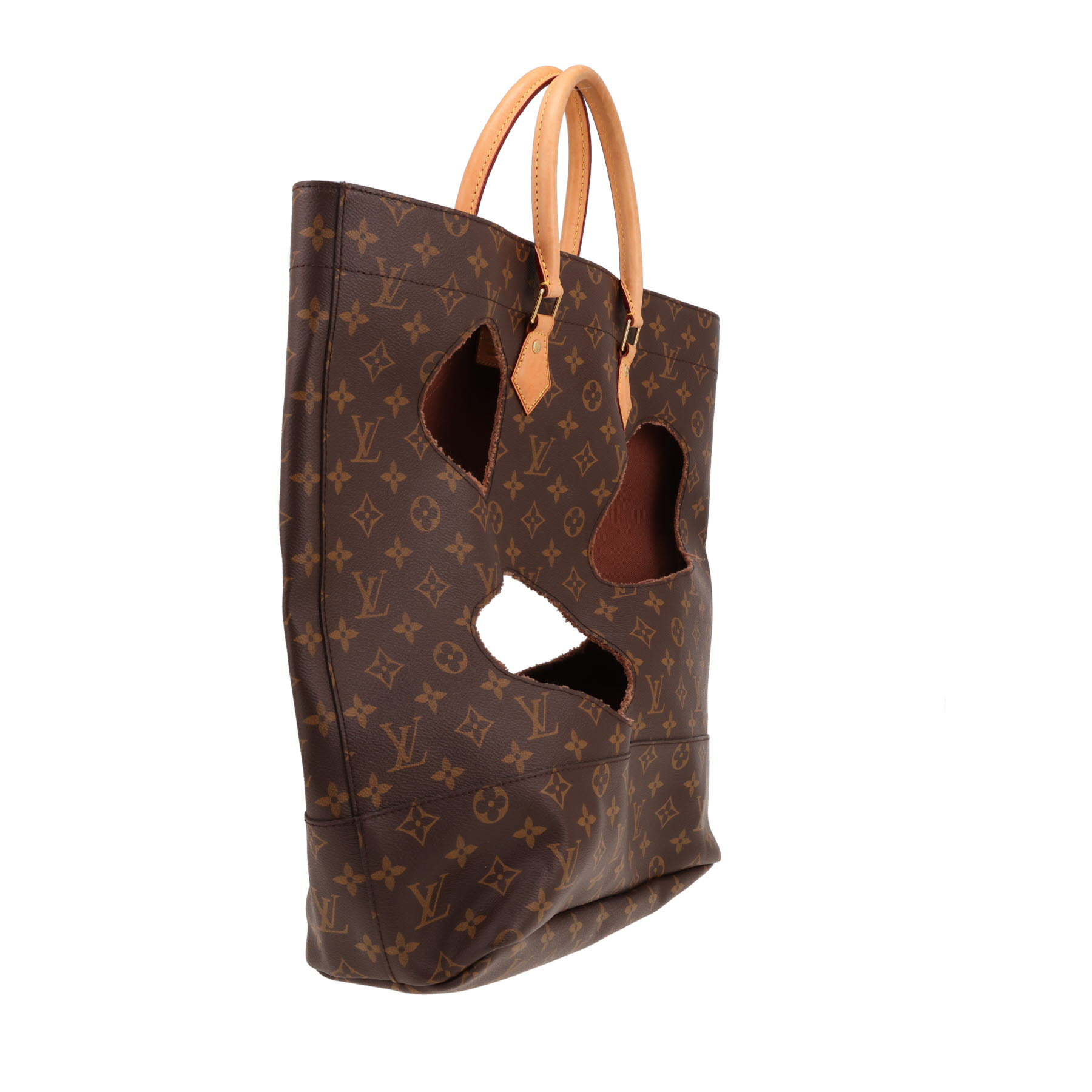 Sac cabas Louis Vuitton  Editions Limitées en toile monogram marron et cuir naturel