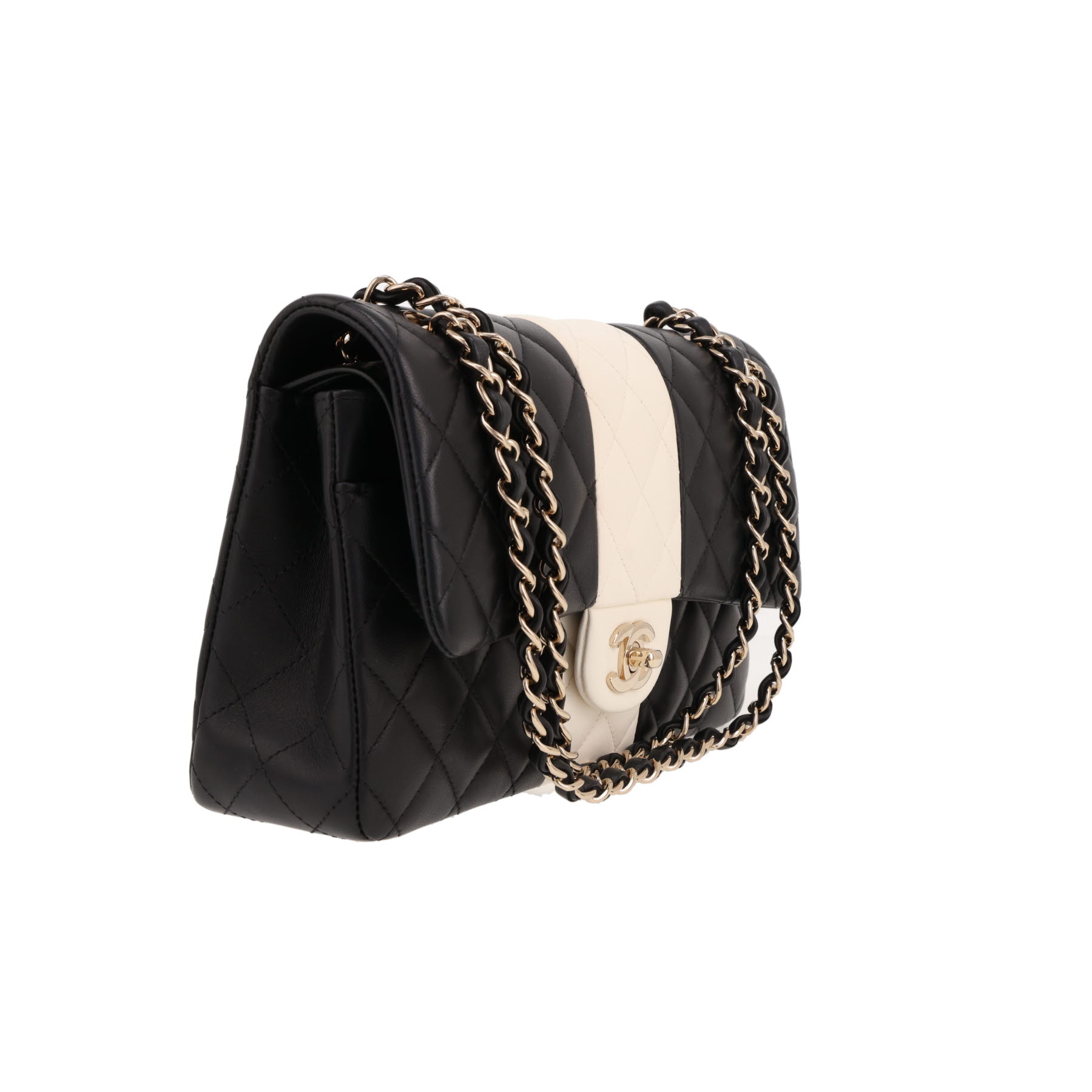 Chanel  Timeless Classic handbag  in black and white quilted leather