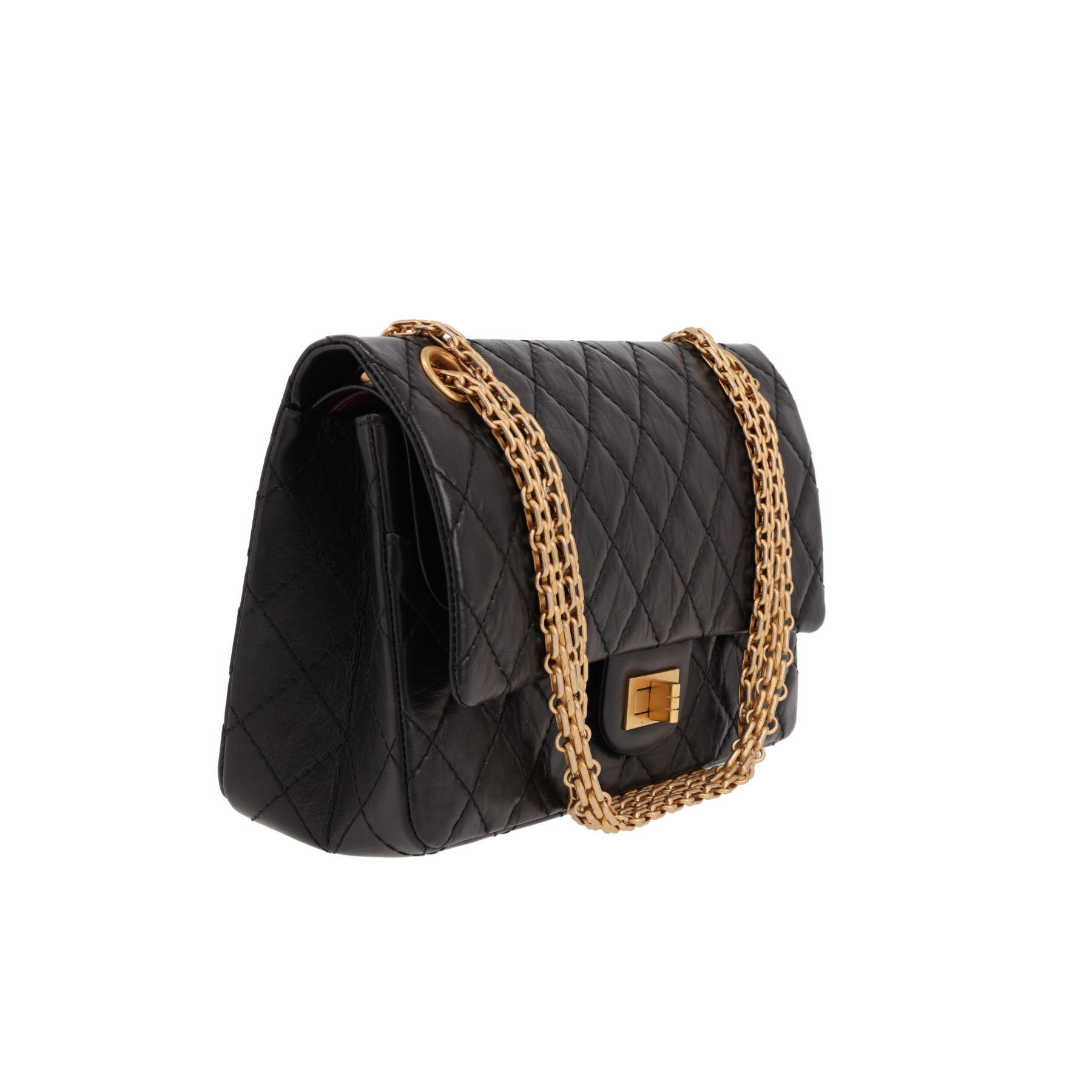 Sac bandoulière Chanel  2.55 en cuir matelassé noir