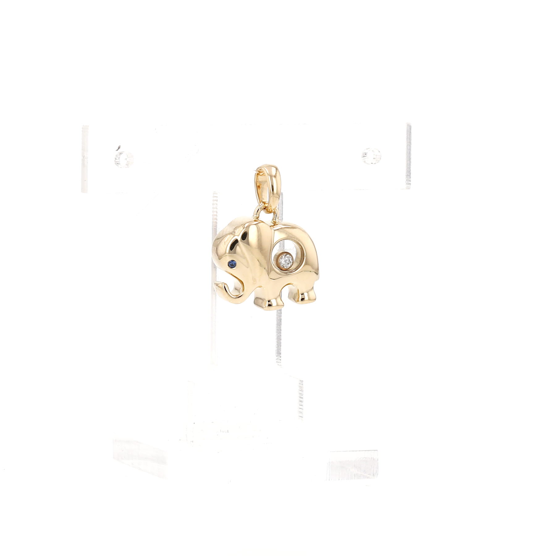 Pendentif Chopard Happy Diamonds en or jaune, diamant et saphir