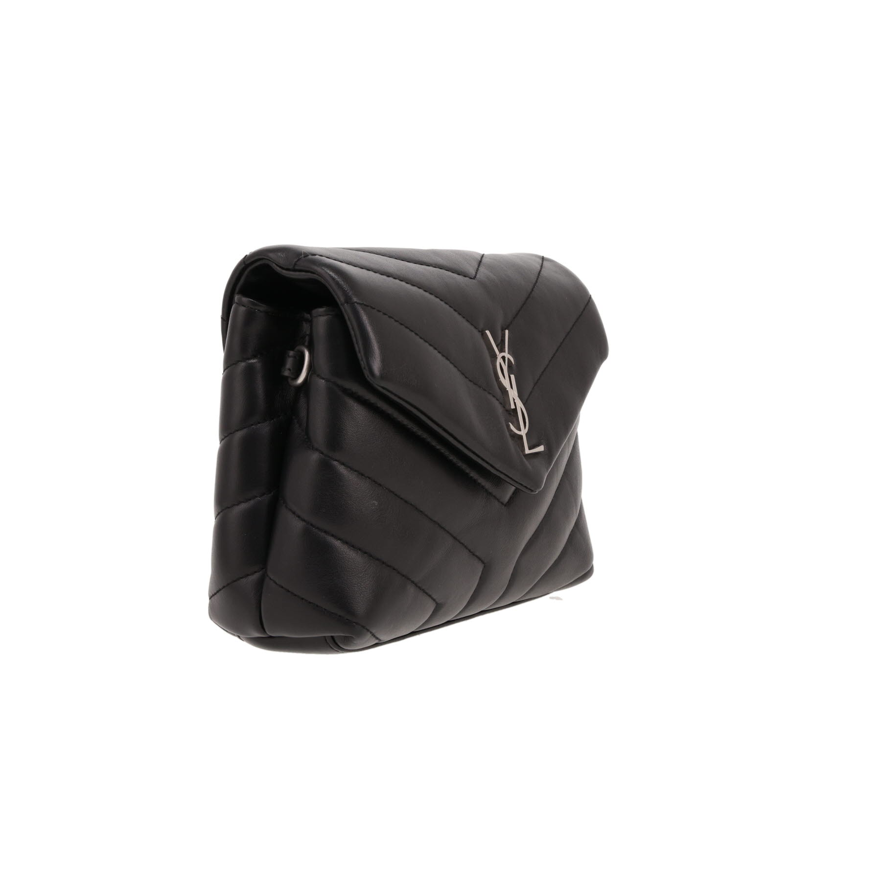 Bolso bandolera Saint Laurent  Toy Loulou en cuero acolchado con motivos de espigas negro