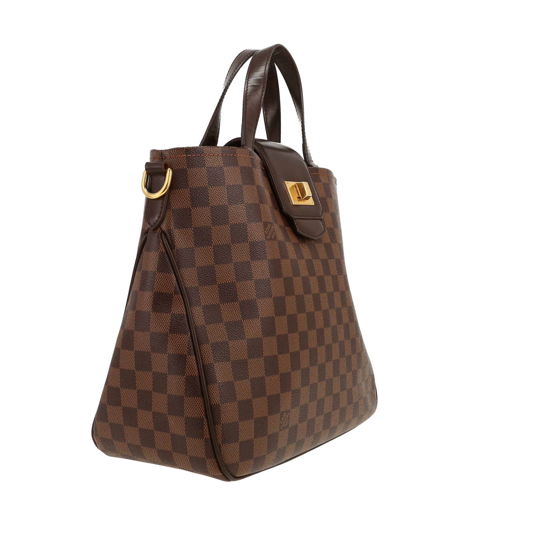 Sac à main Louis Vuitton  Rosebery en toile damier ébène et cuir marron