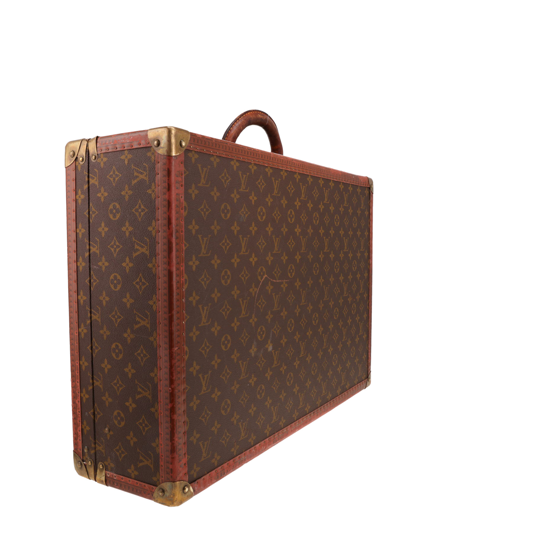 Louis Vuitton  Bisten 60 rigid suitcase  in brown monogram canvas  and natural leather