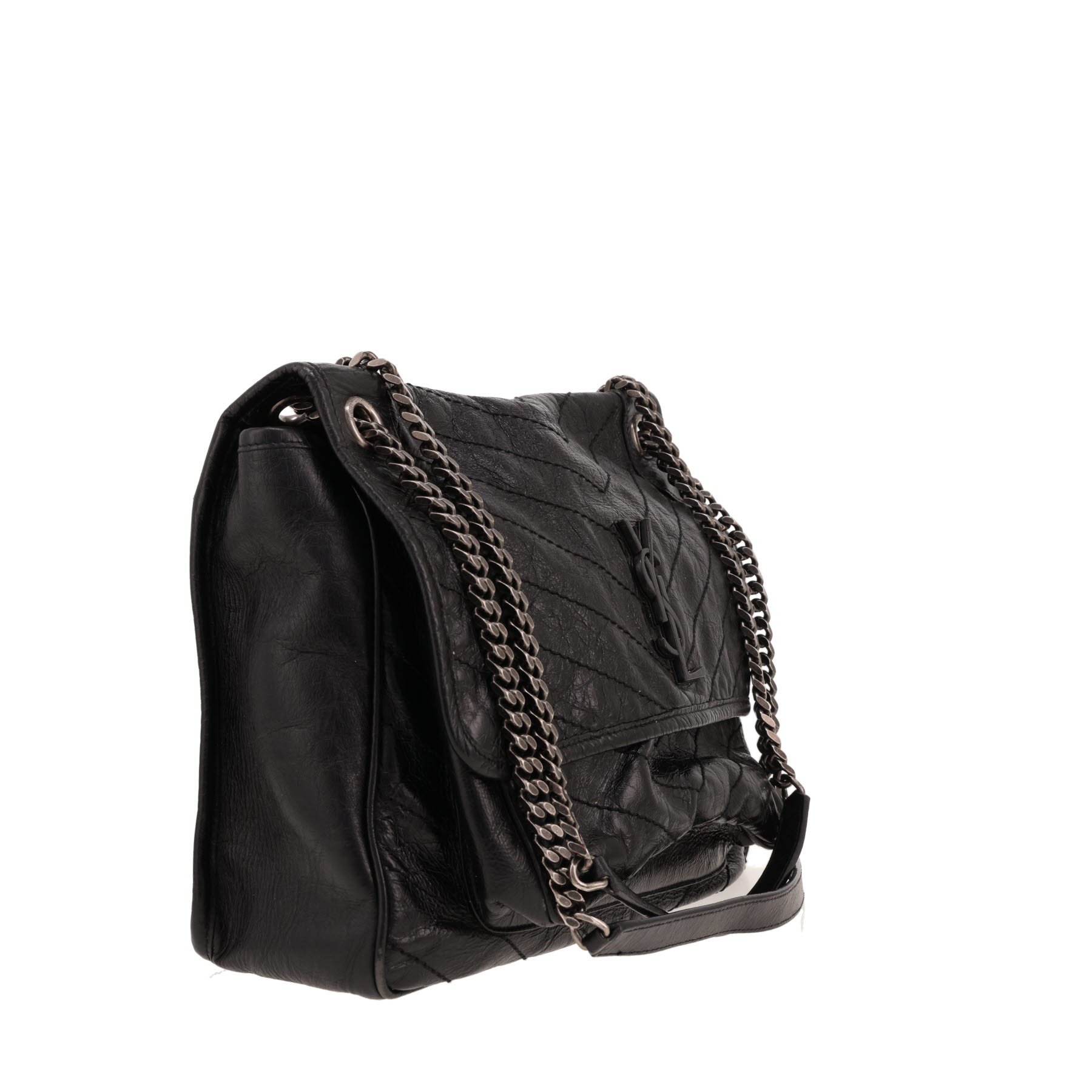 Sac bandoulière Saint Laurent  Niki grand modèle  en cuir noir