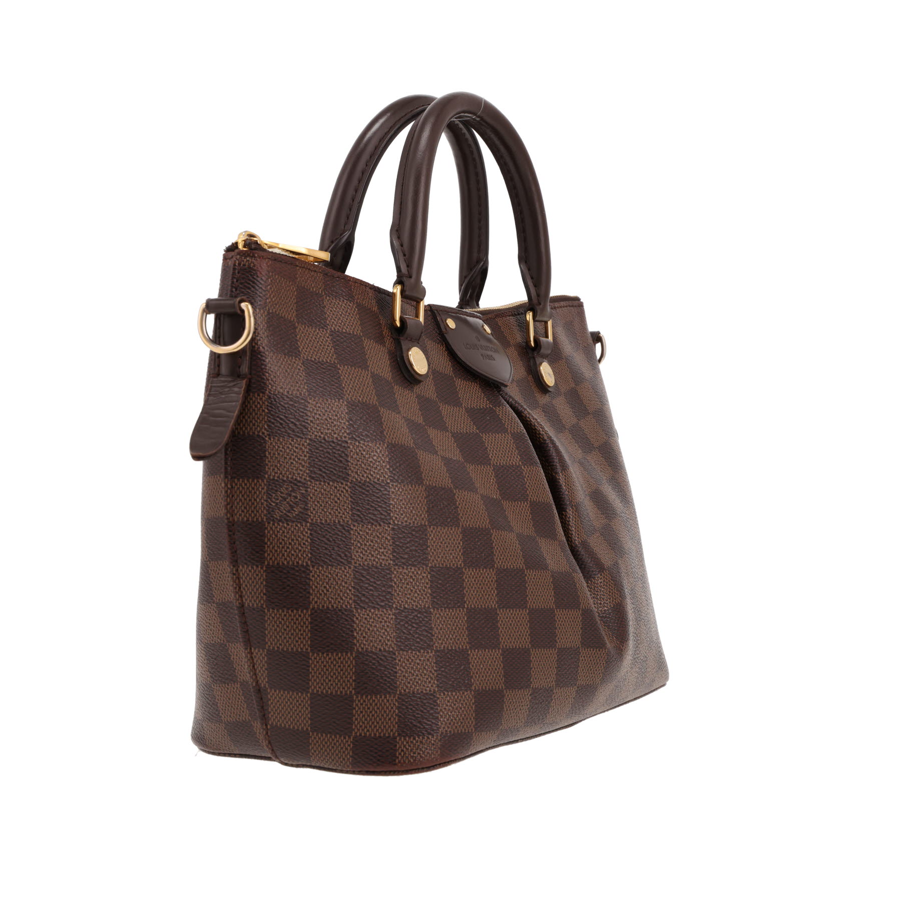 Louis Vuitton  Siena handbag  in ebene damier canvas  and brown leather