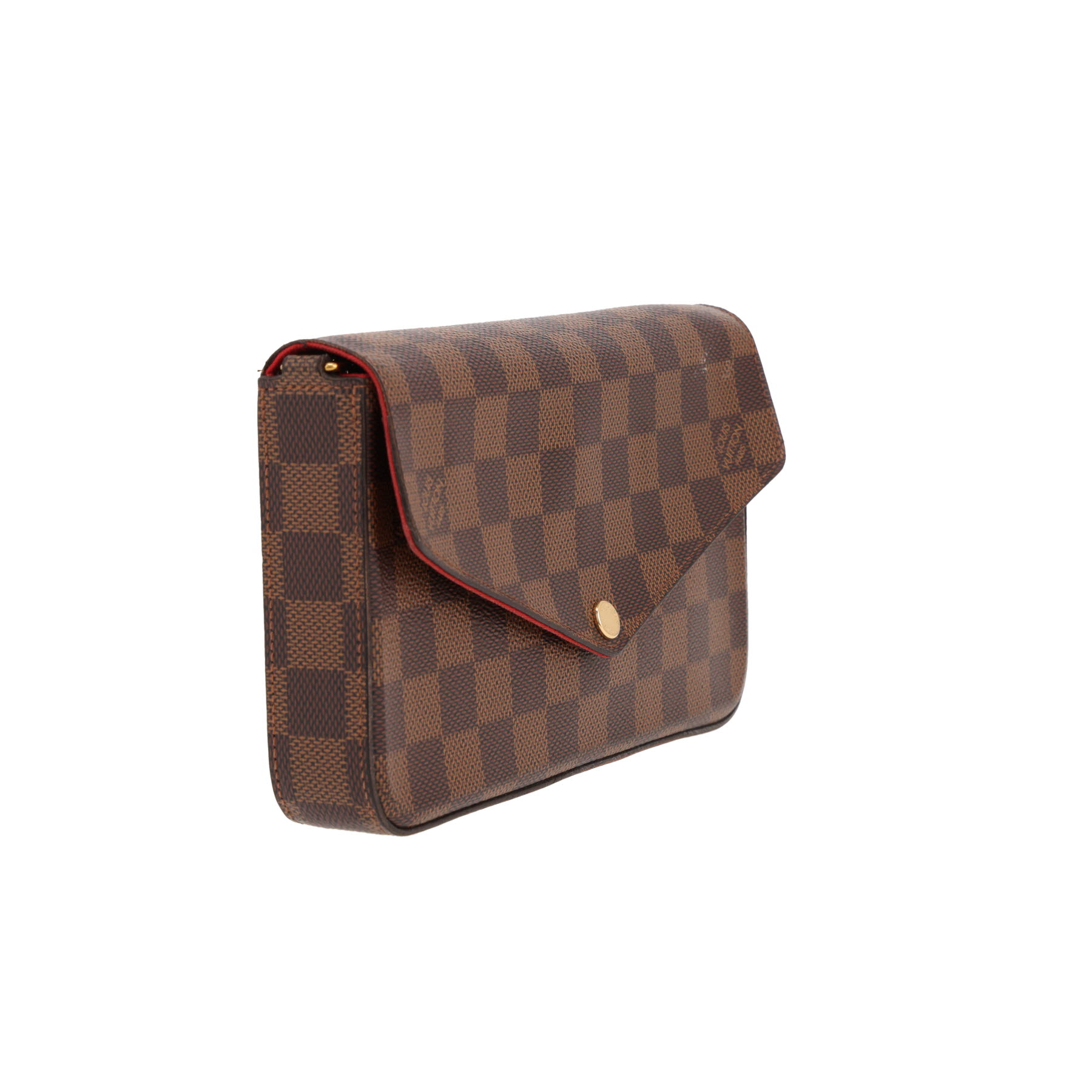 Louis Vuitton  Félicie shoulder bag  in ebene damier canvas  and brown leather