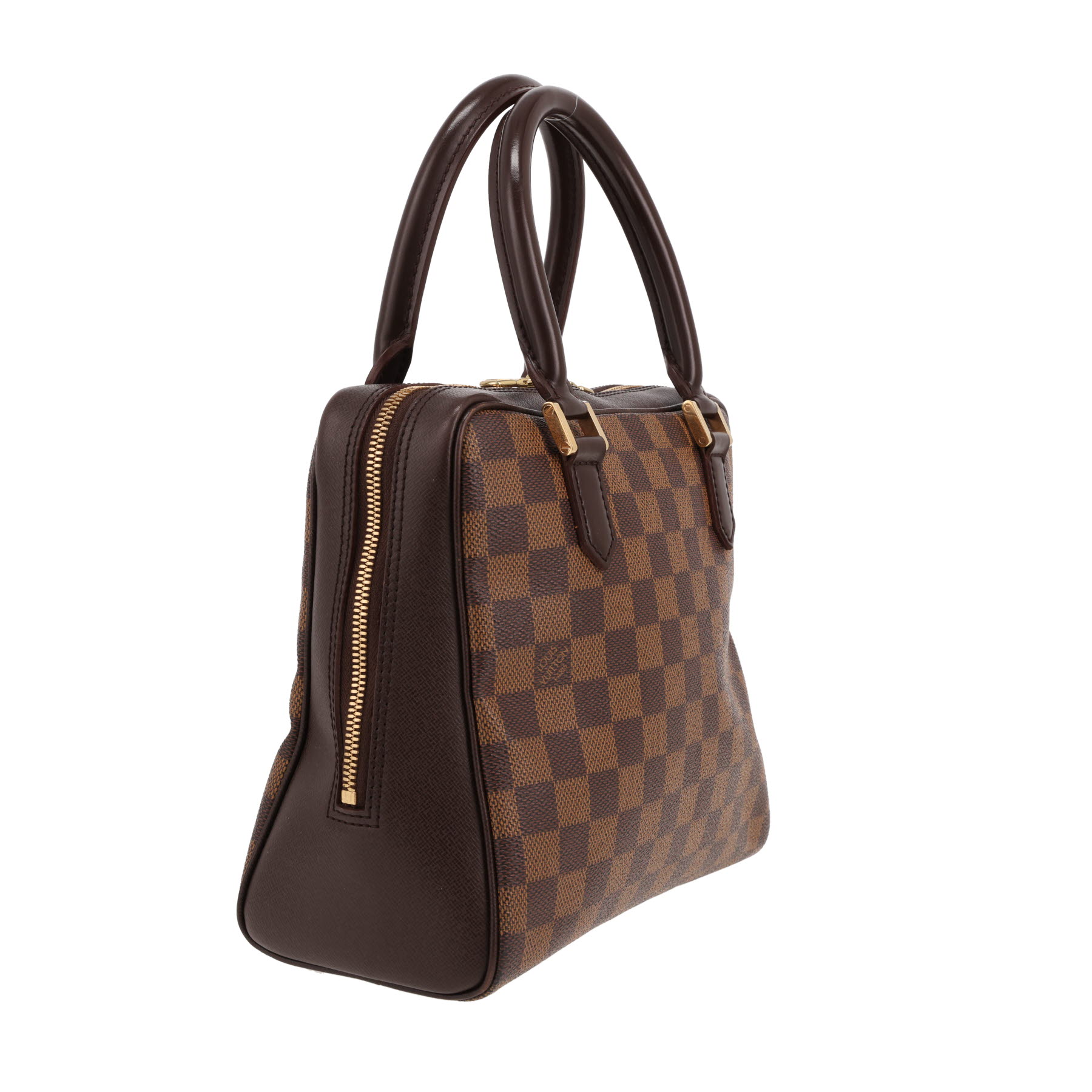 Louis Vuitton  Brera handbag  in ebene damier canvas  and brown leather