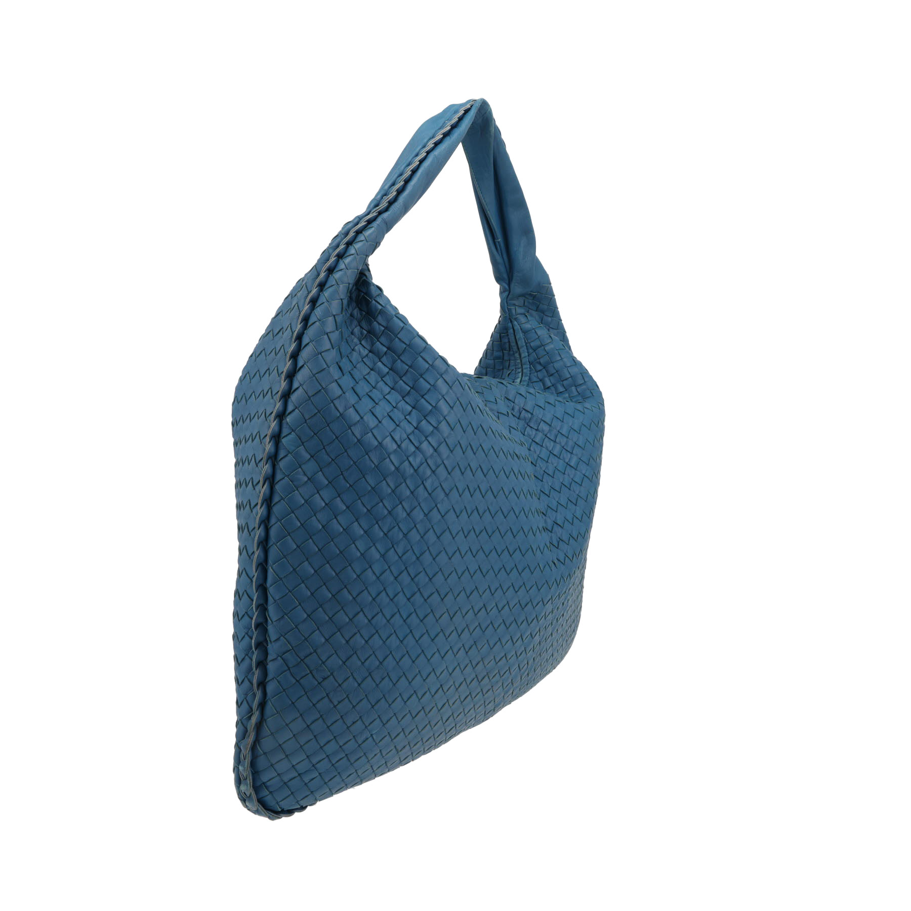 Bottega Veneta  Veneta handbag  in blue intrecciato leather