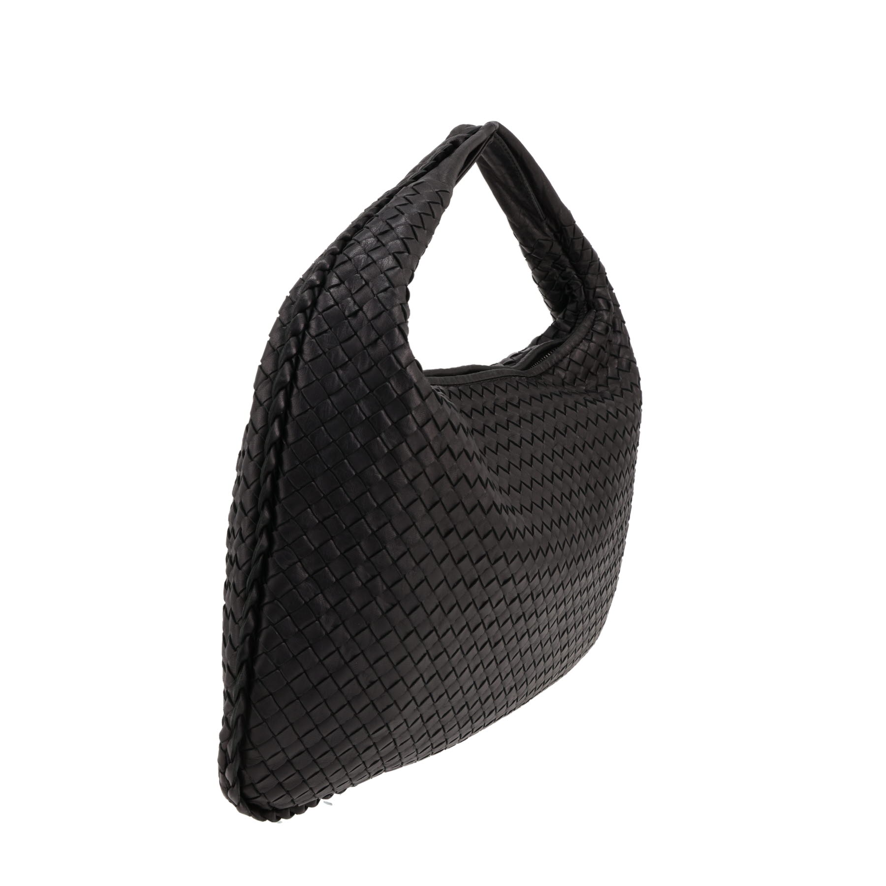 Bottega Veneta  Veneta handbag  in black intrecciato leather