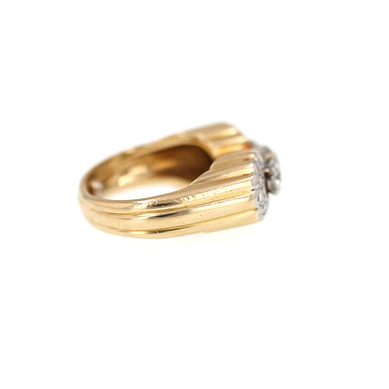 Bague années 60 Vintage en or jaune et diamants