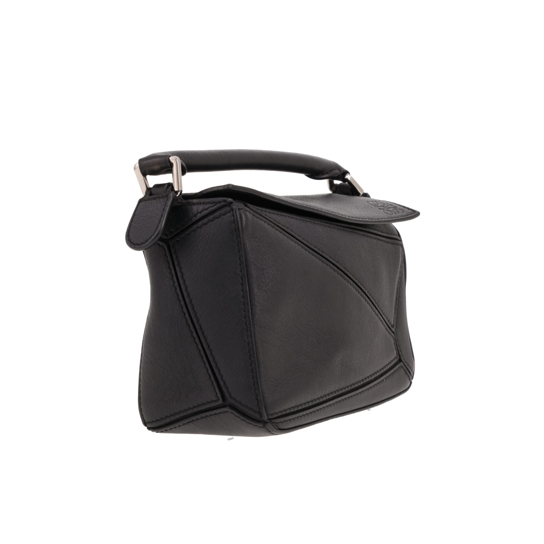 Bolso bandolera Loewe  Puzzle  mini  en cuero granulado negro