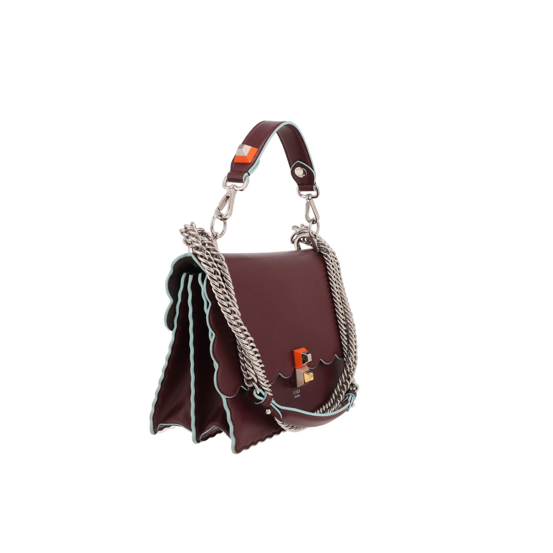 Borsa a tracolla Fendi  Kan I in pelle bordeaux