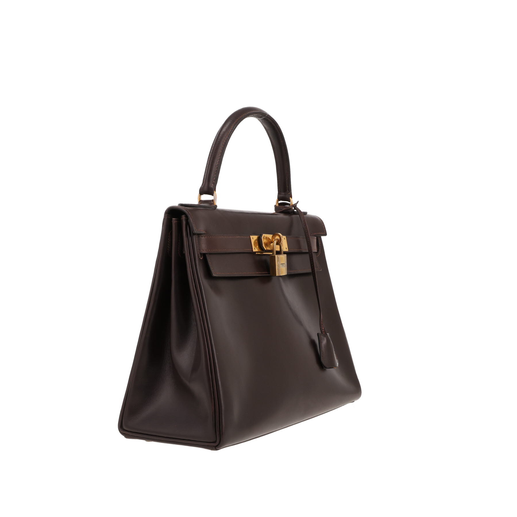 Hermès  Kelly 28 cm handbag  in brown box leather
