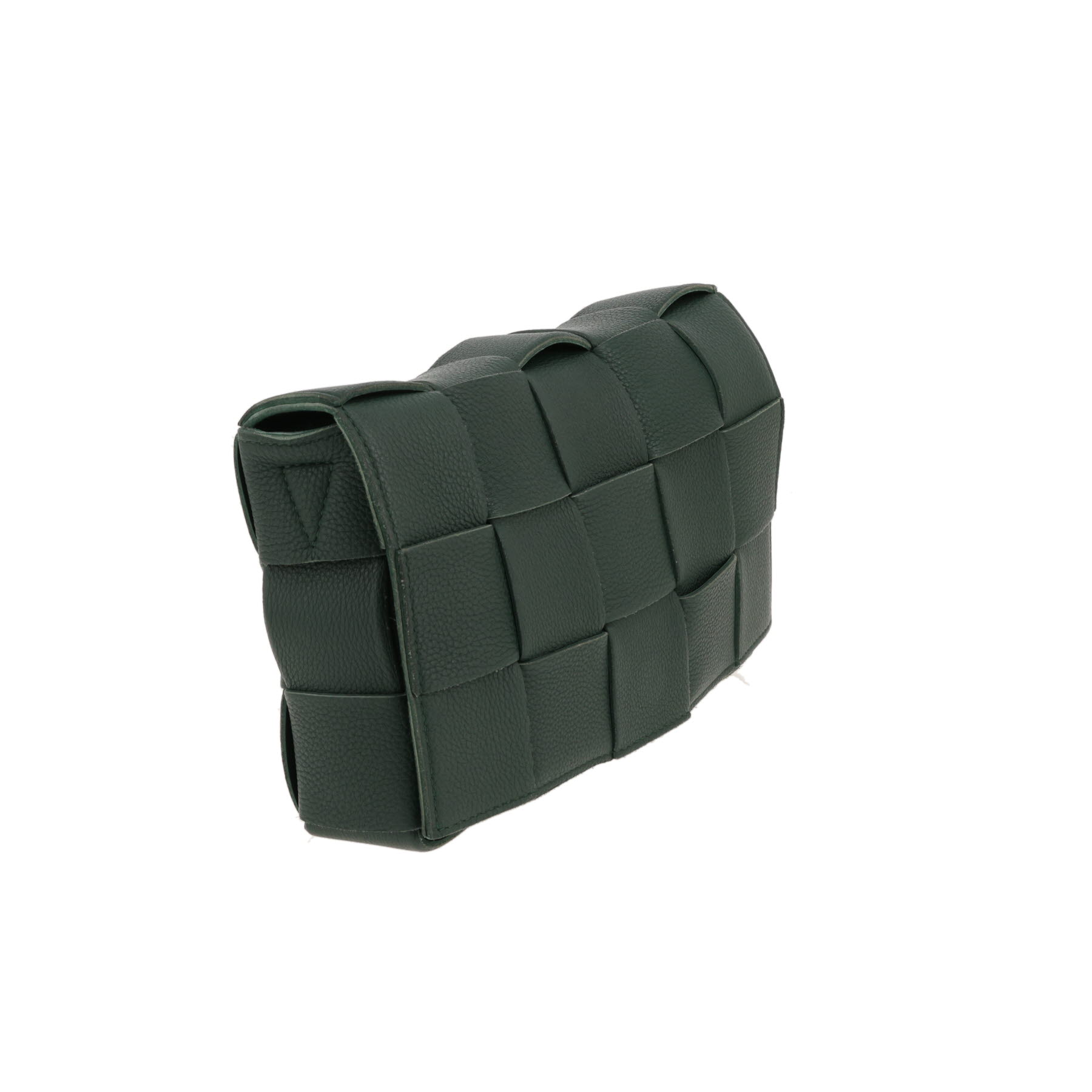 Sac bandoulière Bottega Veneta  Cassette en cuir intrecciato vert