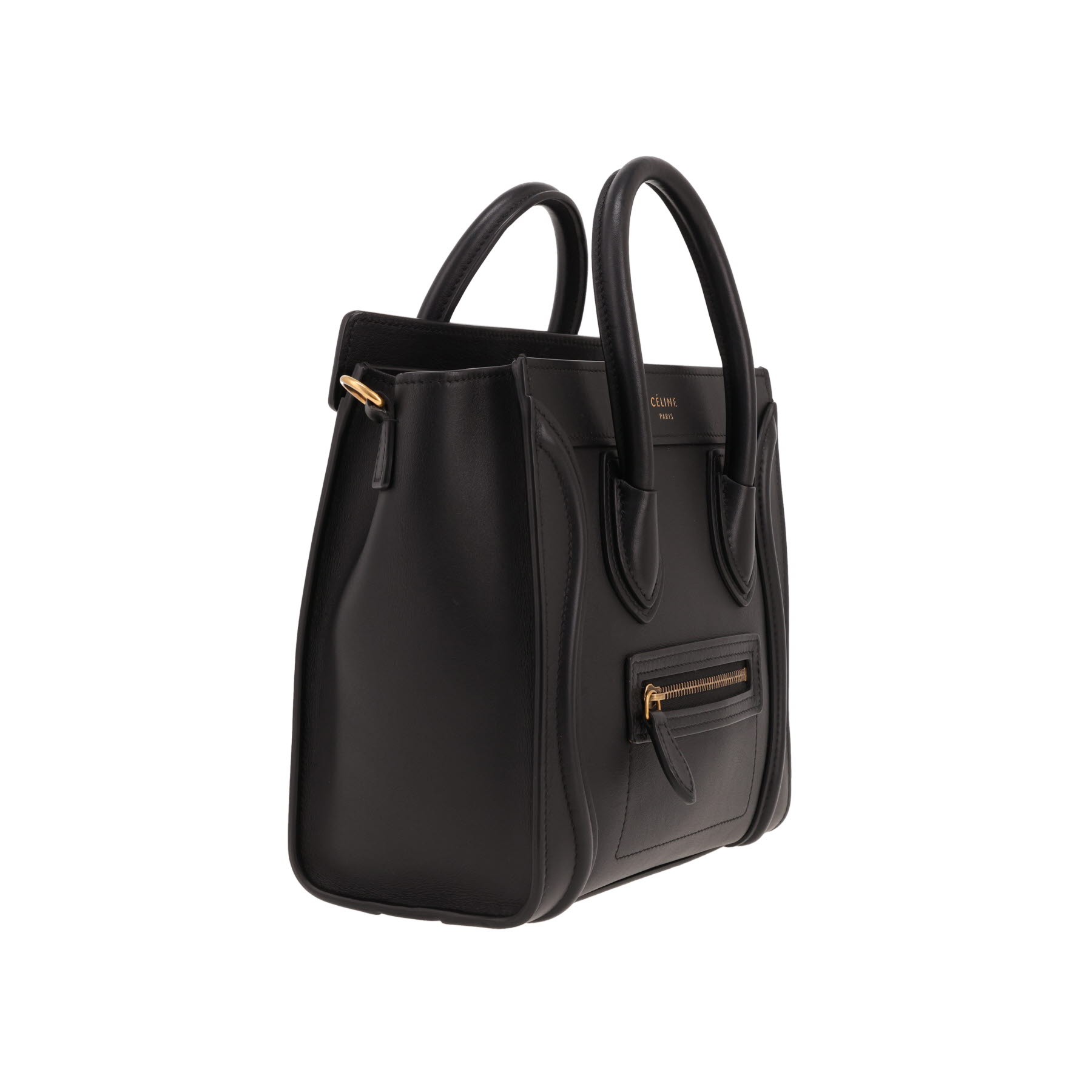 Borsa a tracolla Celine  Luggage in pelle martellata nera