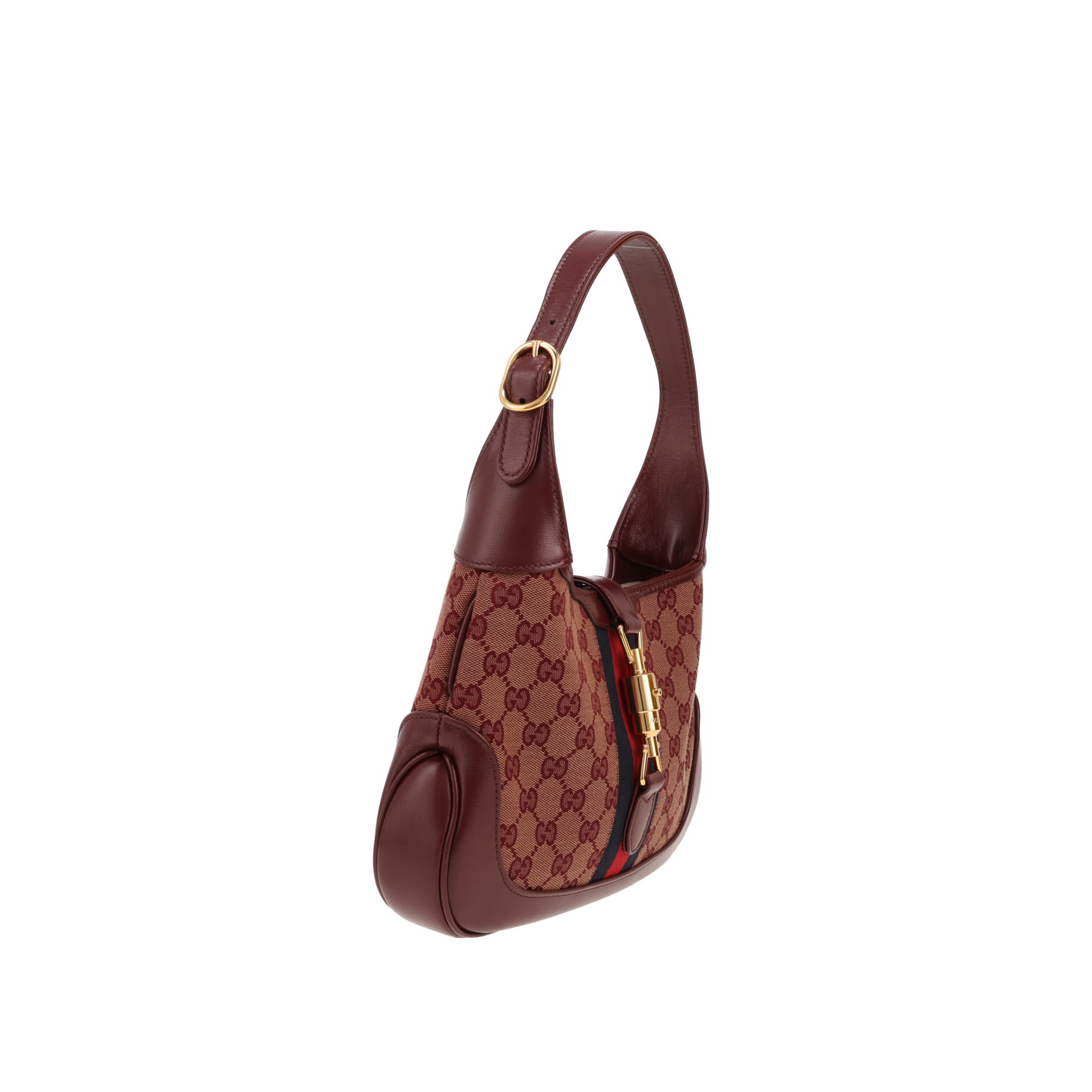 Gucci Jackie handbag in Bordeaux GG Supreme canvas and Bordeaux leather