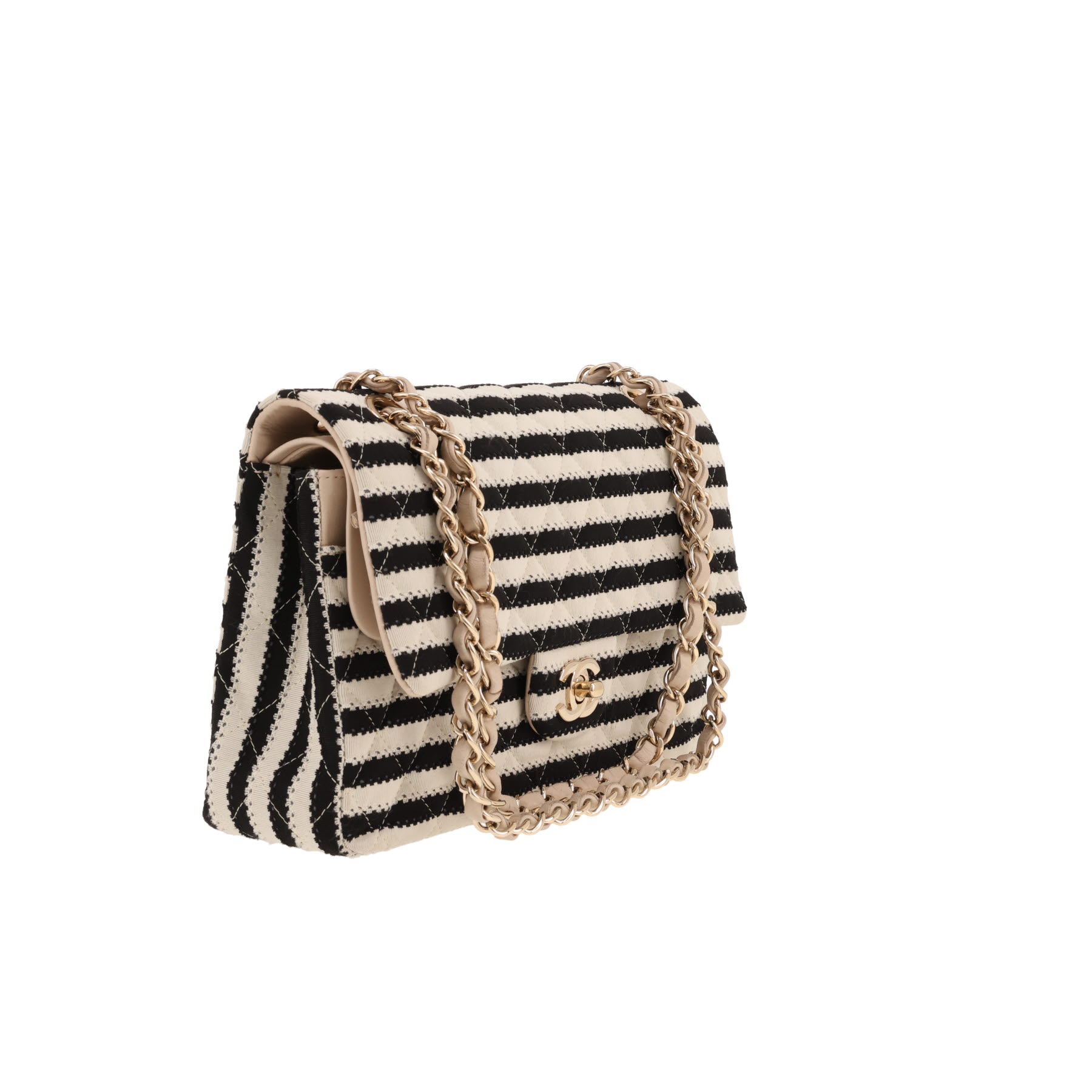 Chanel ‘Timeless Classic’ handbag in beige and Noir canvas and beige leather