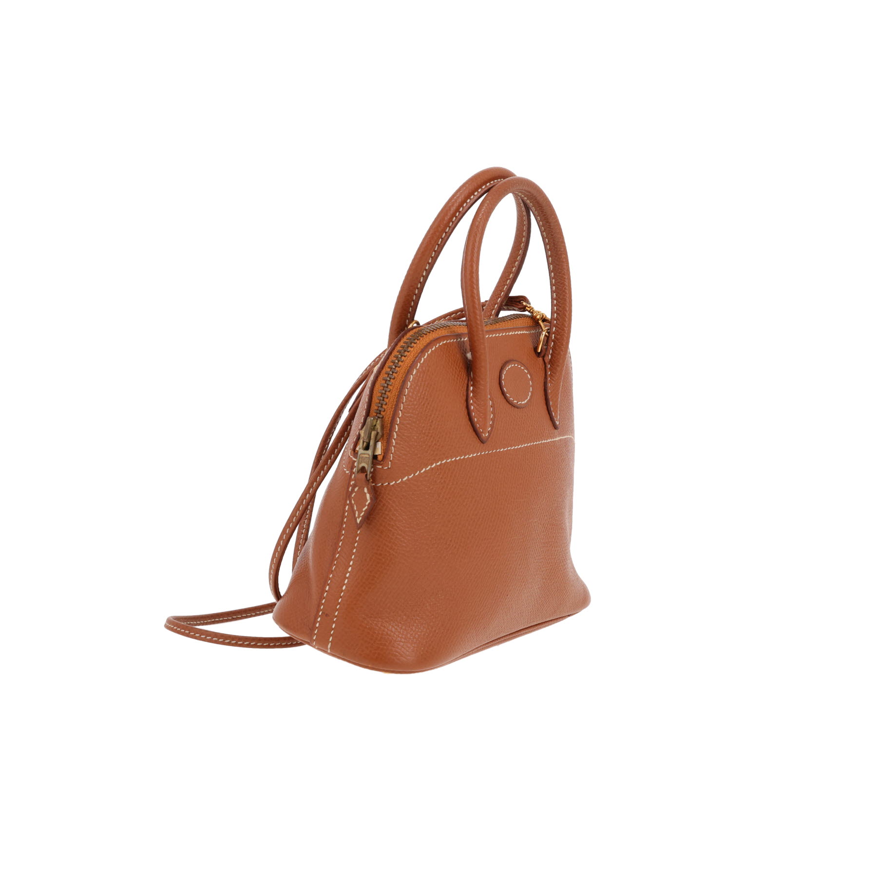 Hermès Bolide 15 cm handbag in Courchevel Gold leather