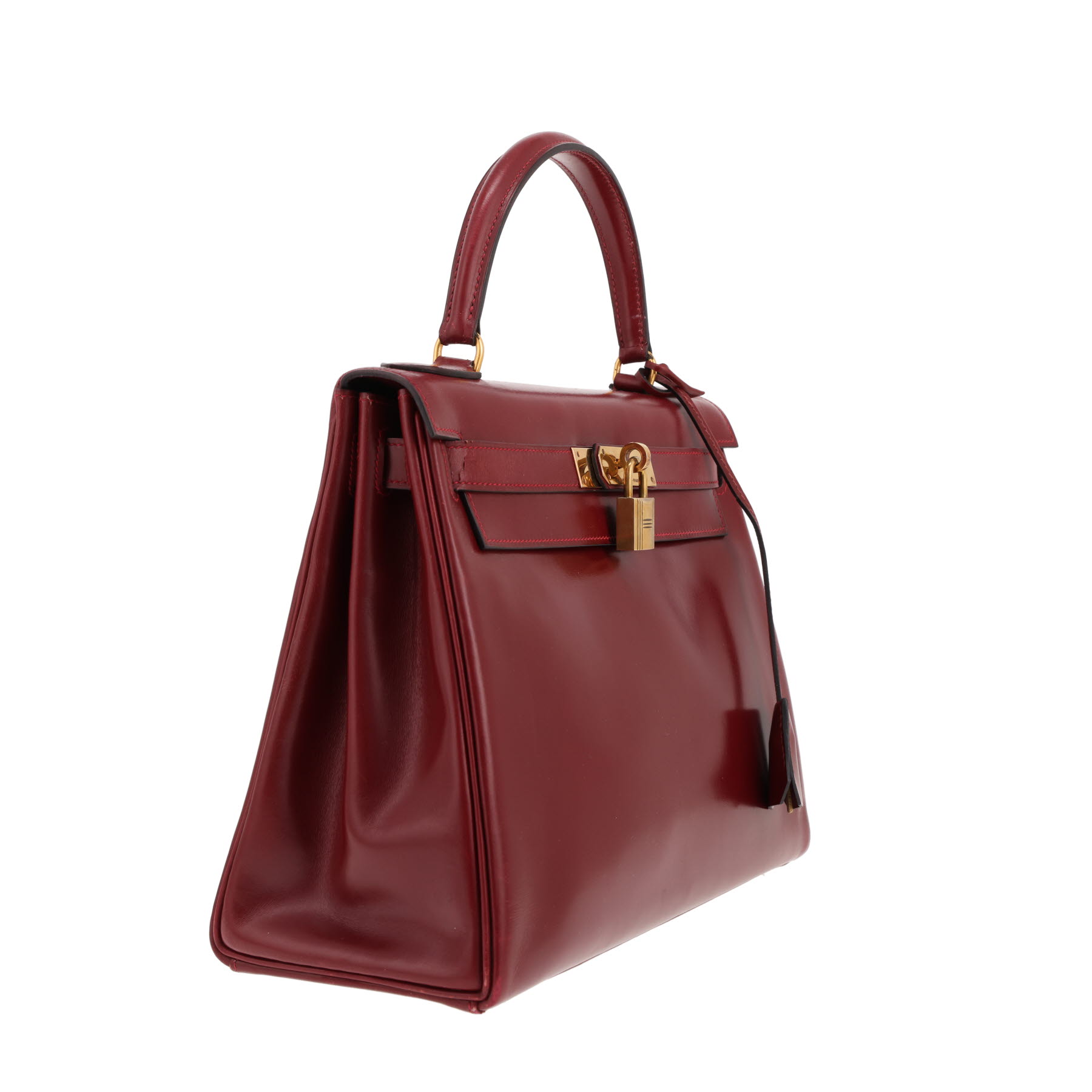 Bolso Hermès Kelly de 28 cm en piel roja «box» H