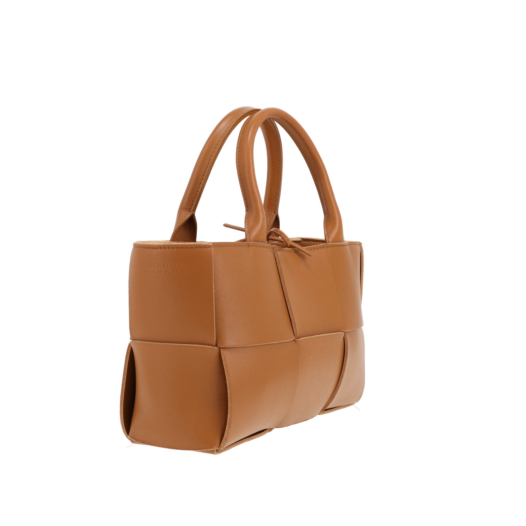 Borsa shopping Bottega Veneta  Arco mini  in pelle intrecciata marrone