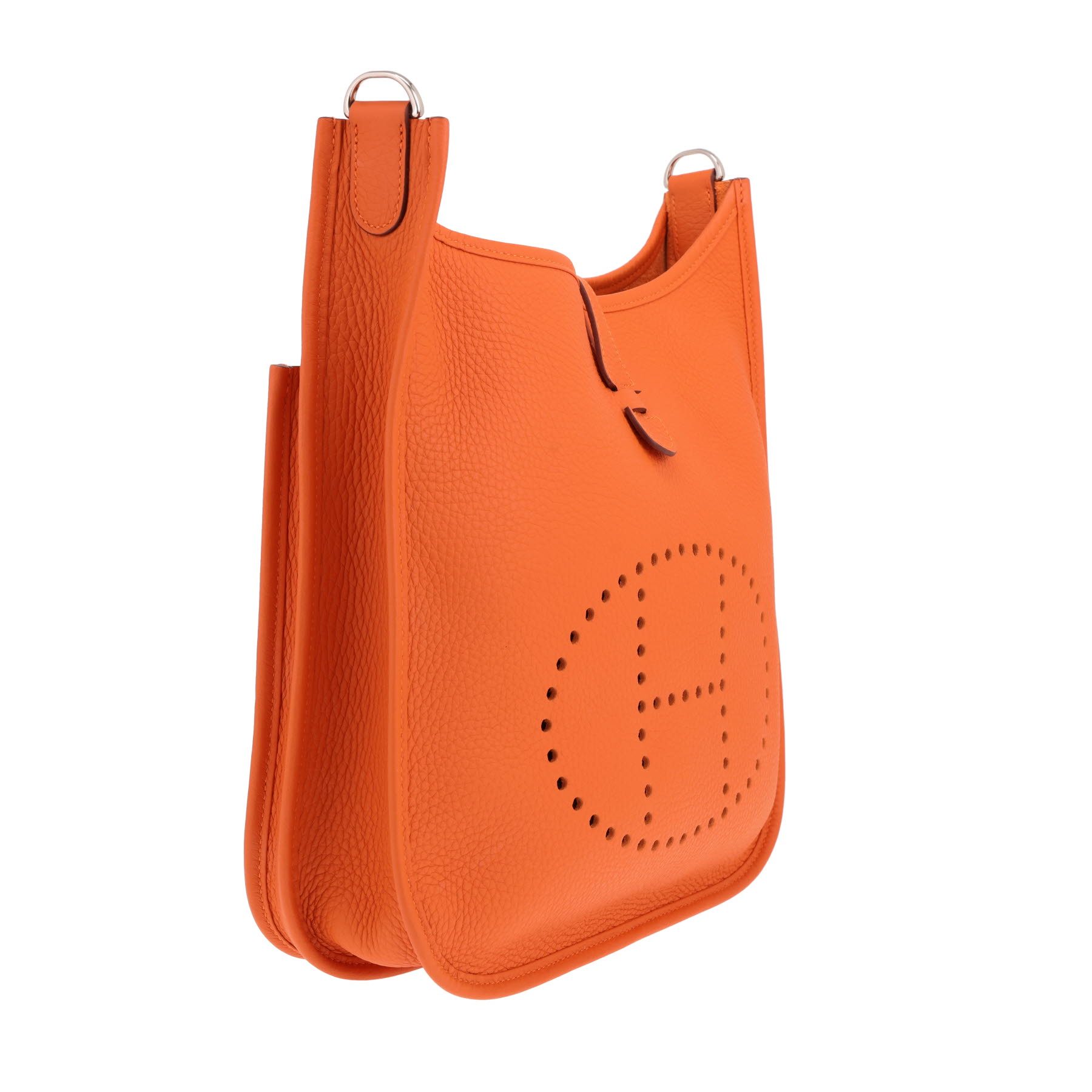 Sac bandoulière Hermès  Evelyne 29 cm en cuir togo orange
