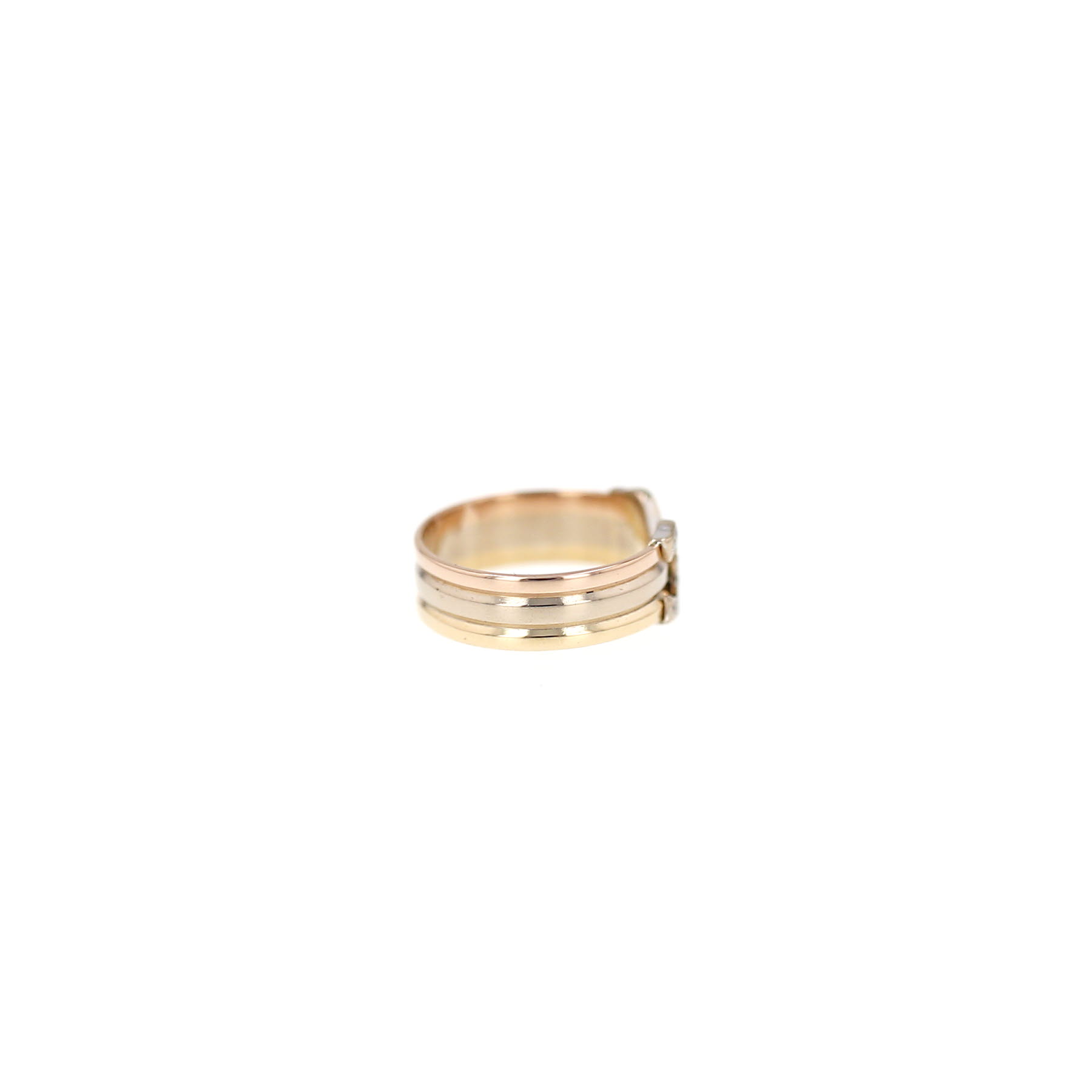 Anello Cartier C de Cartier, modello piccolo, in oro triplo e diamanti