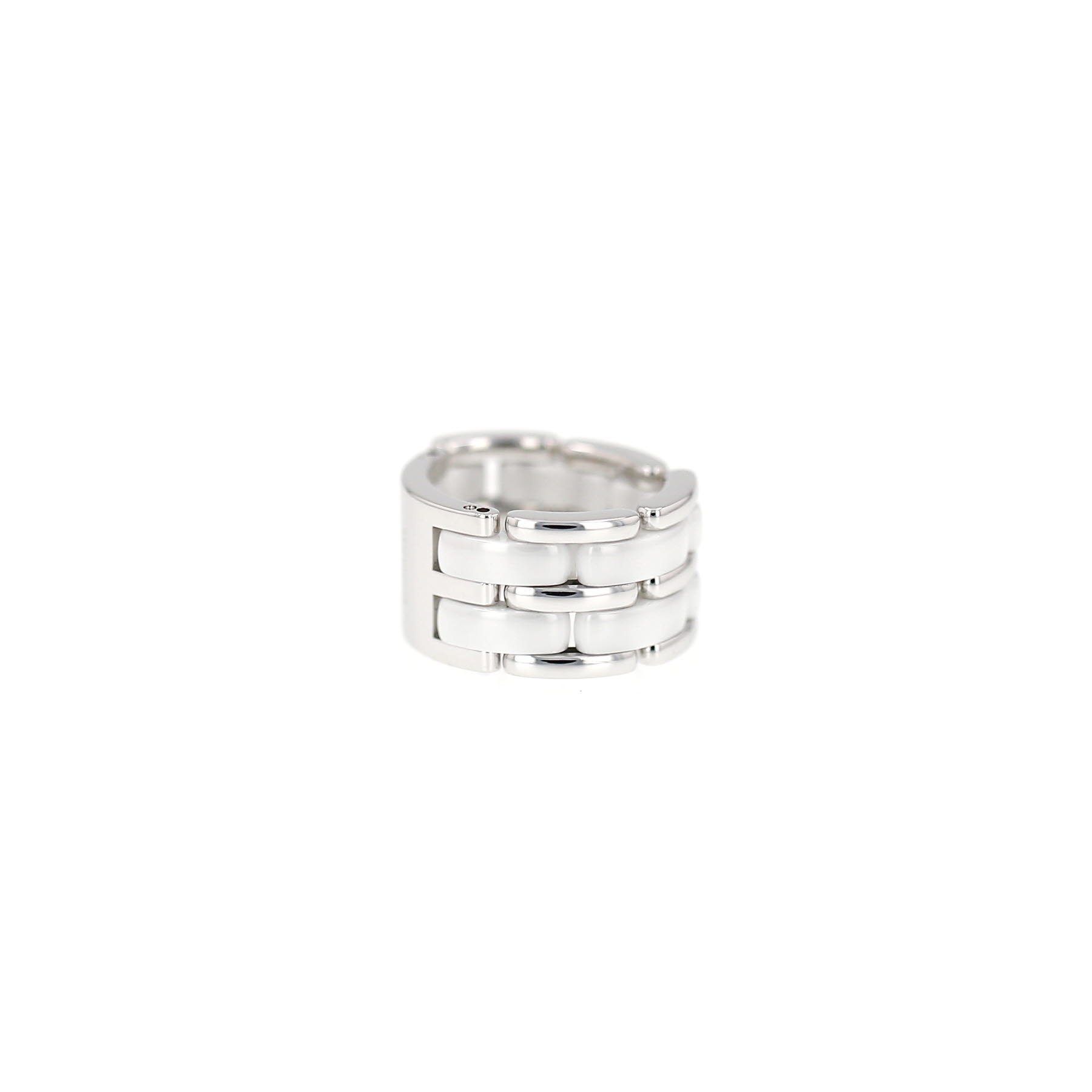 Bague souple Chanel Ultra grand modèle en or blanc et céramique