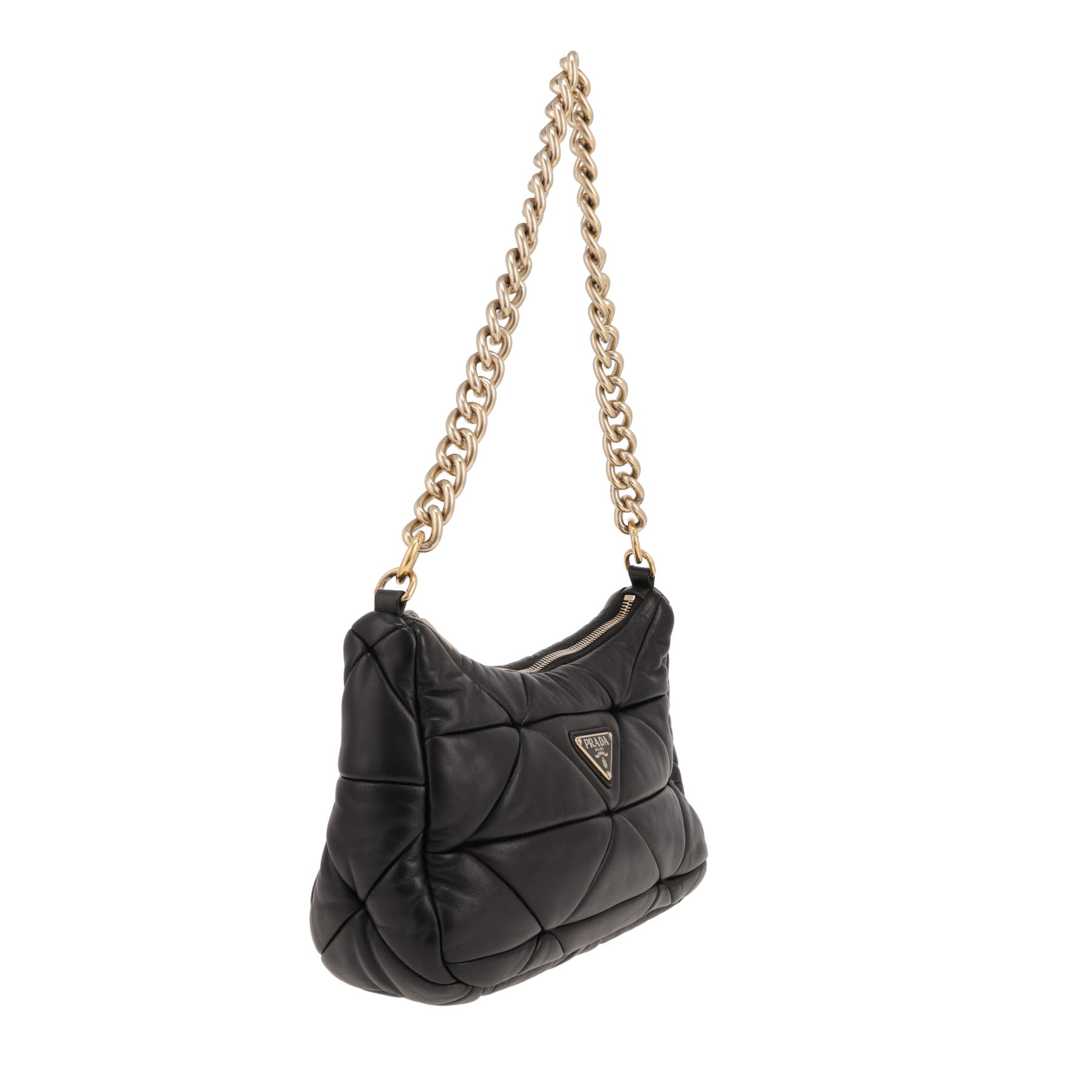 Prada   shoulder bag  in black quilted leather