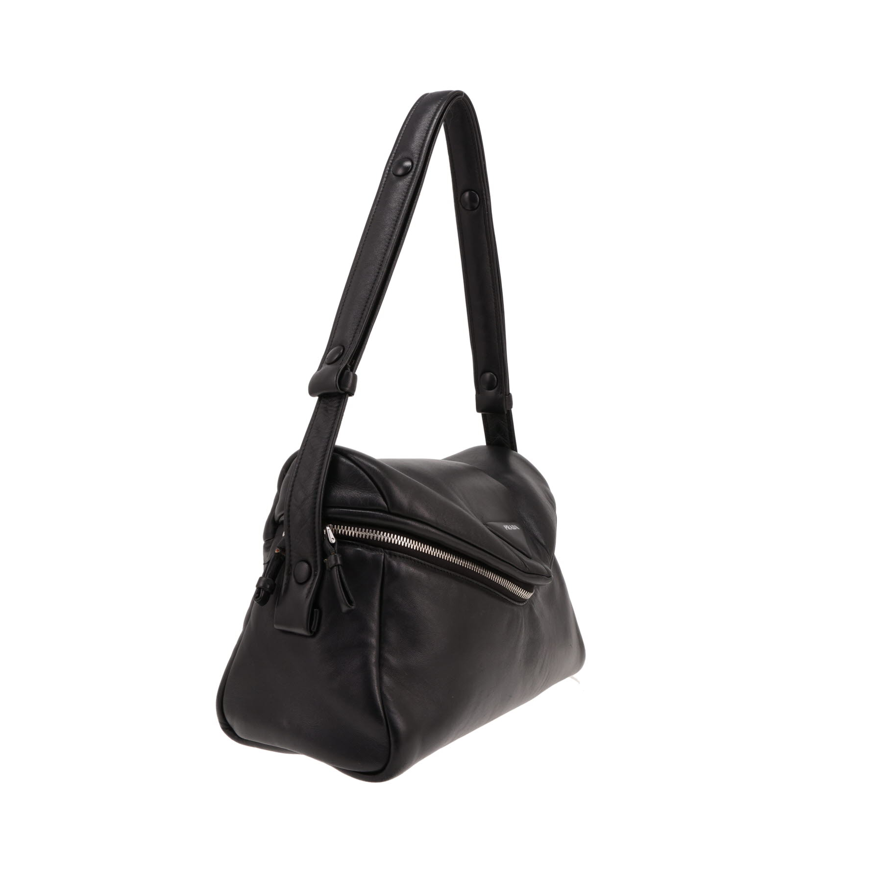 Sac porté épaule Prada  Padded en cuir noir