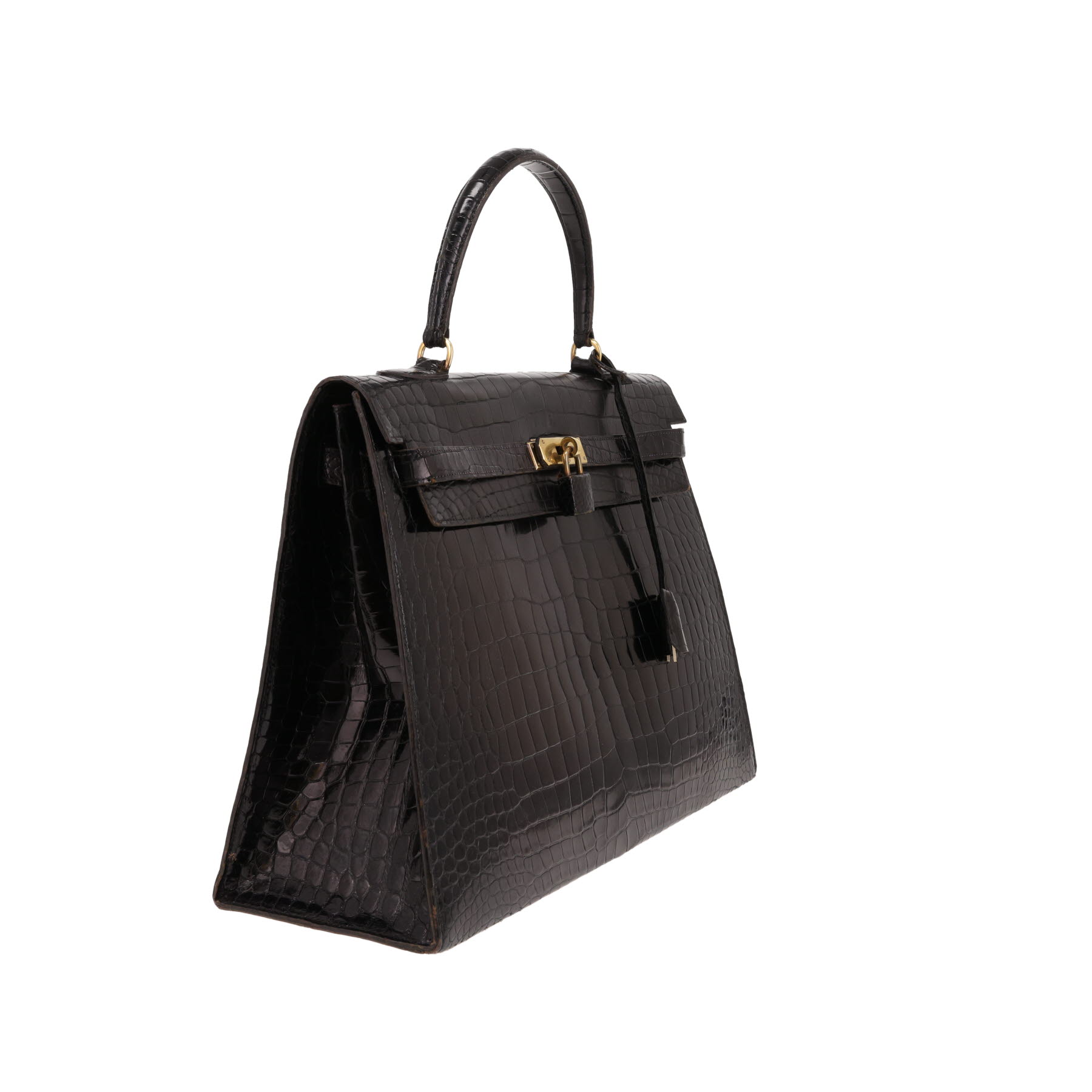 Borsa Hermès Kelly 35 cm in coccodrillo nero