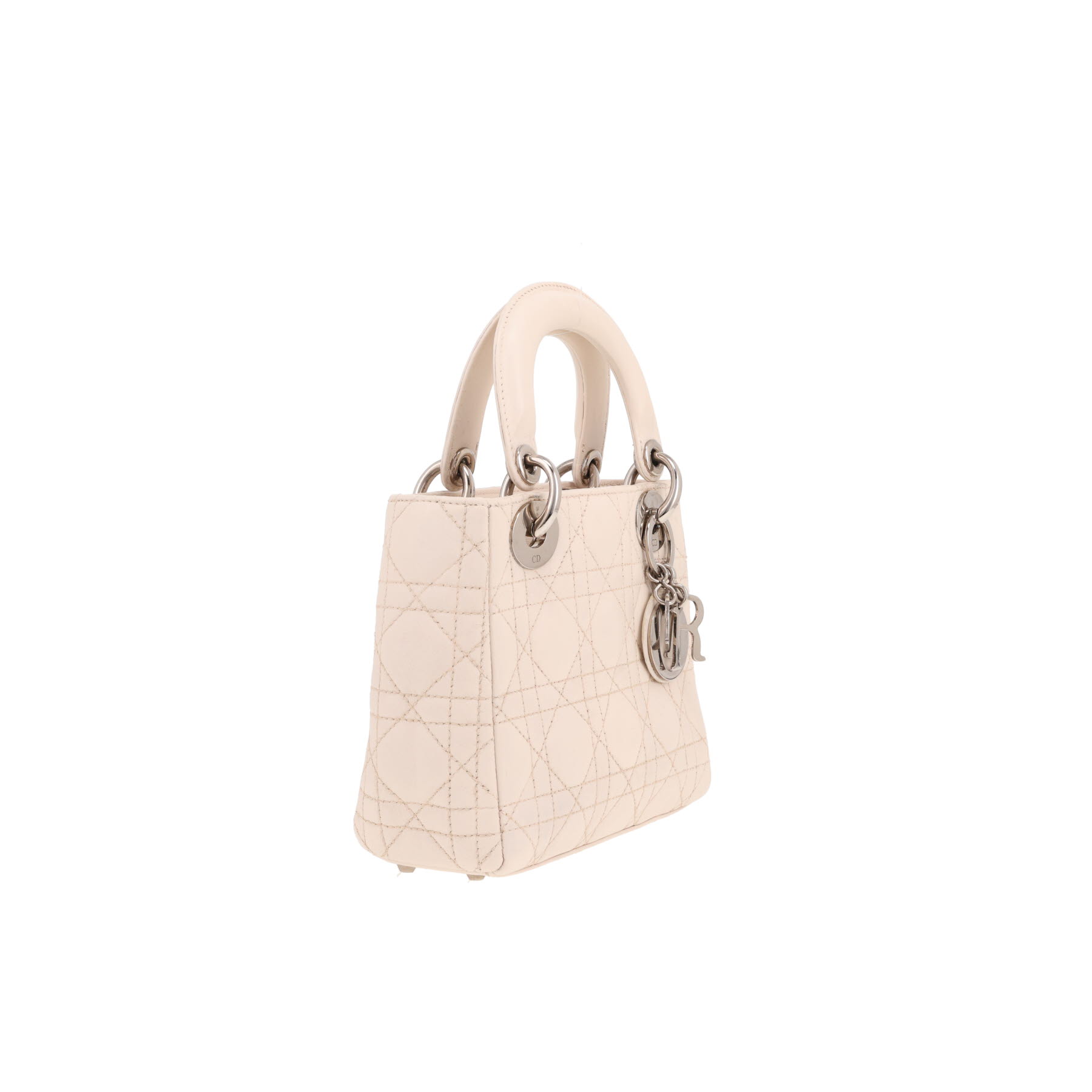 Dior  Lady Dior handbag  in white leather cannage